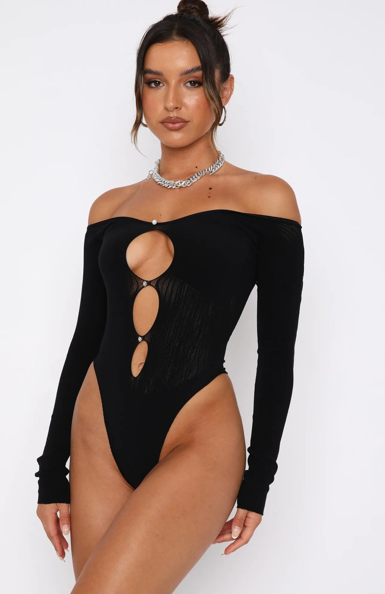 White Fox Boutique None Of Your Concern Bodysuit black Best