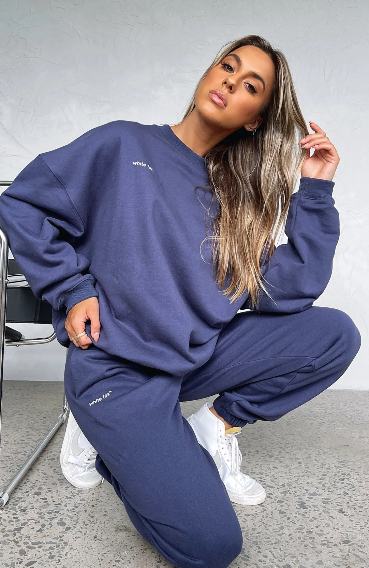 White Fox Boutique Not An Issue Sweatpants Navy blue Clearance