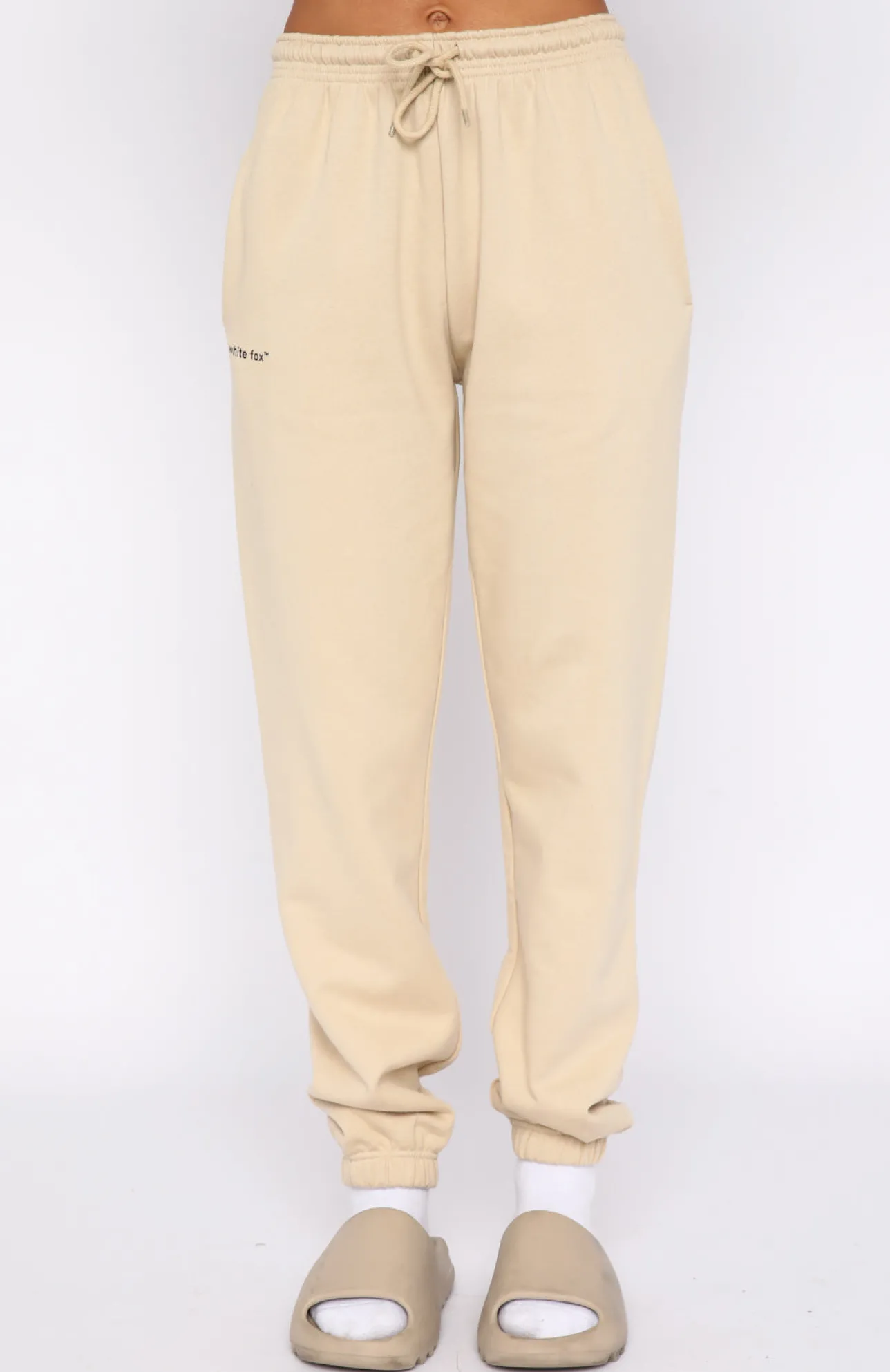 White Fox Boutique Not An Issue Sweatpants Sand nude Clearance