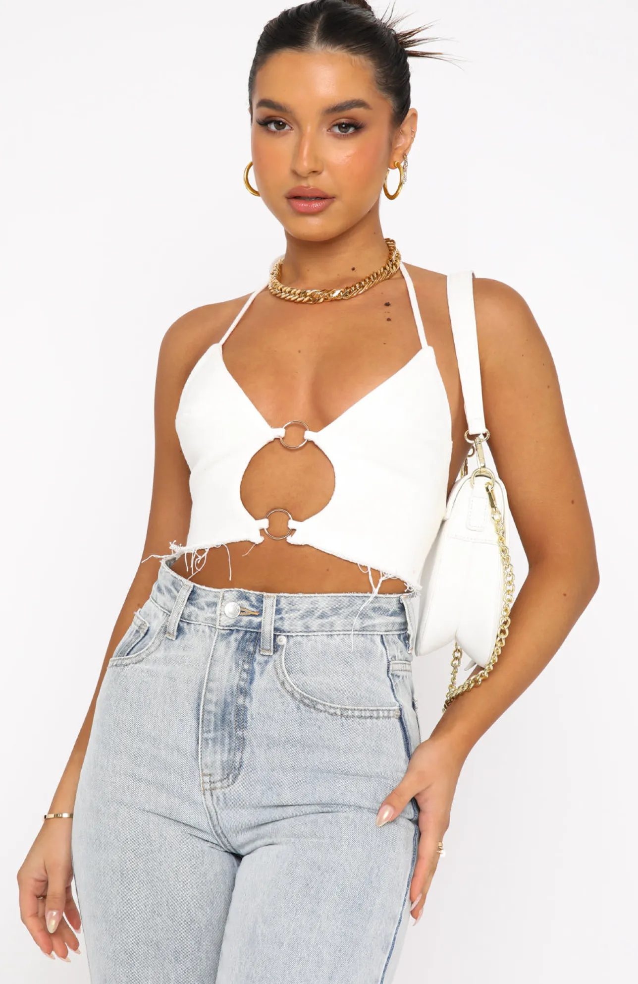 White Fox Boutique Not You Again Crop Cream white Hot