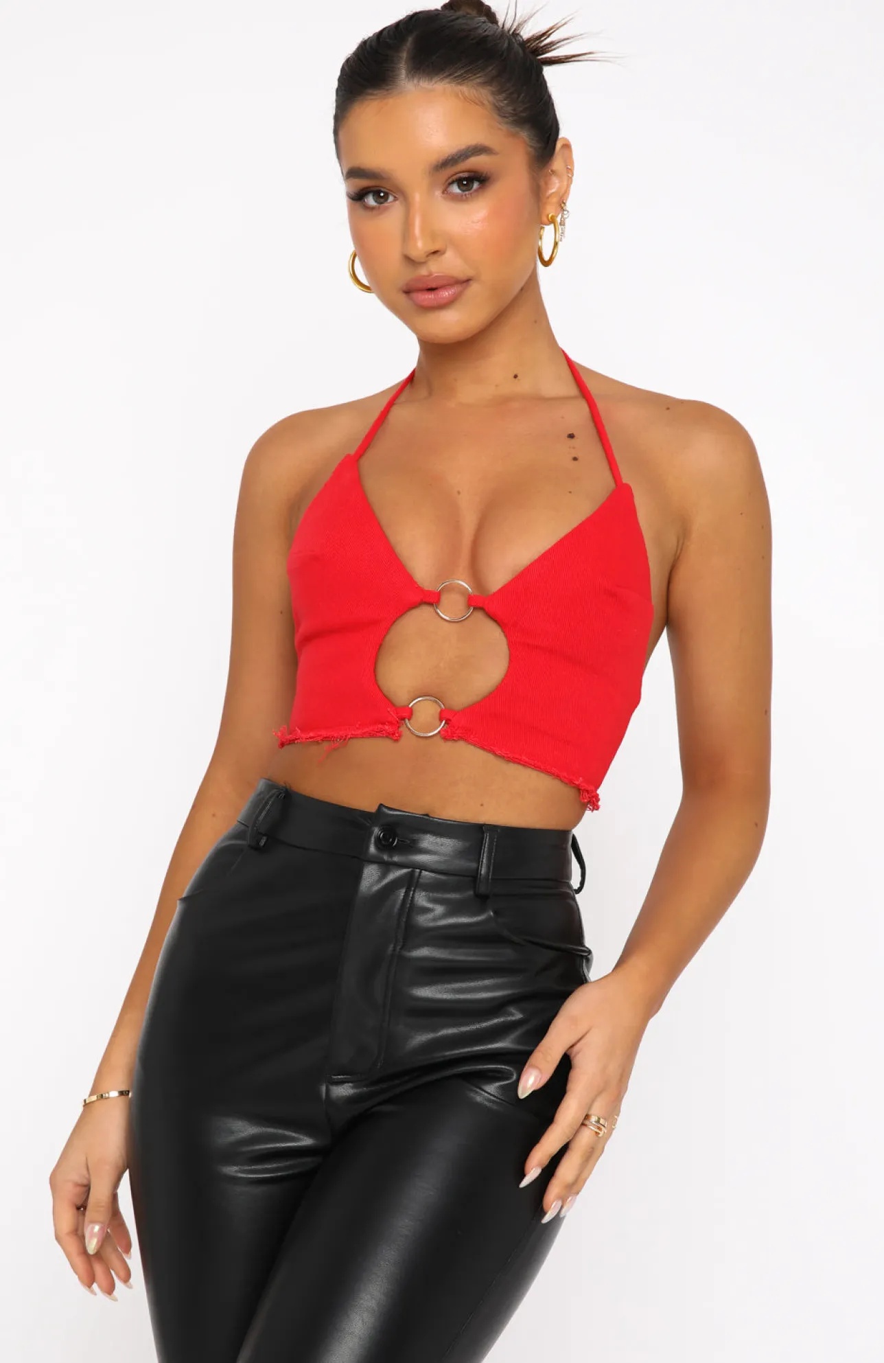 White Fox Boutique Not You Again Crop red Cheap