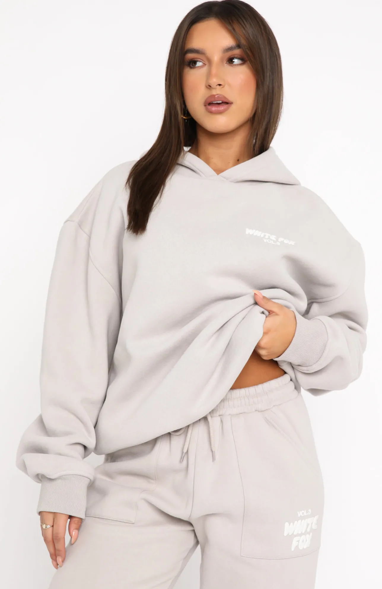 White Fox Boutique Offstage Hoodie Moon grey Discount