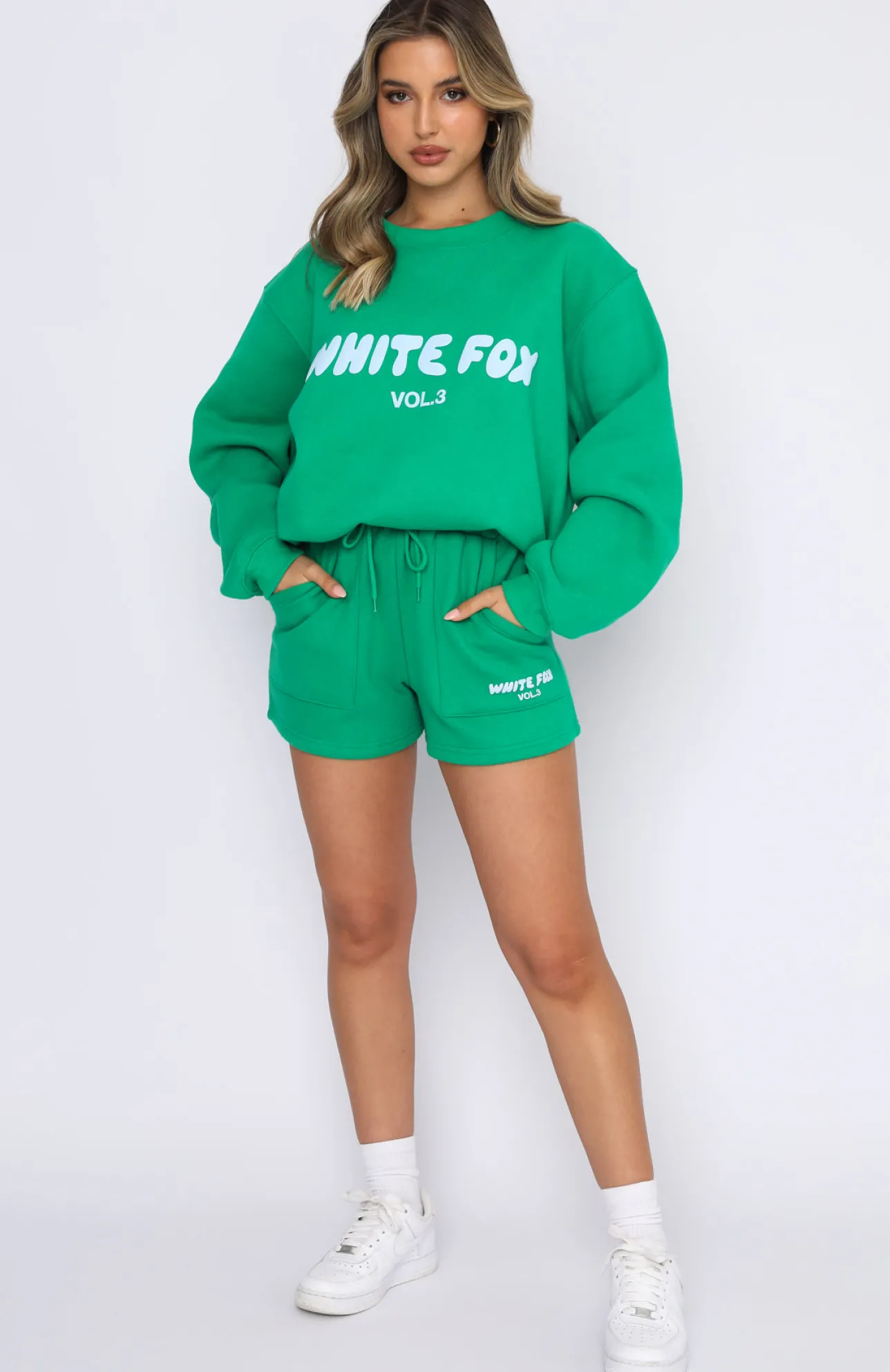 White Fox Boutique Offstage Lounge Shorts Amazon green Cheap