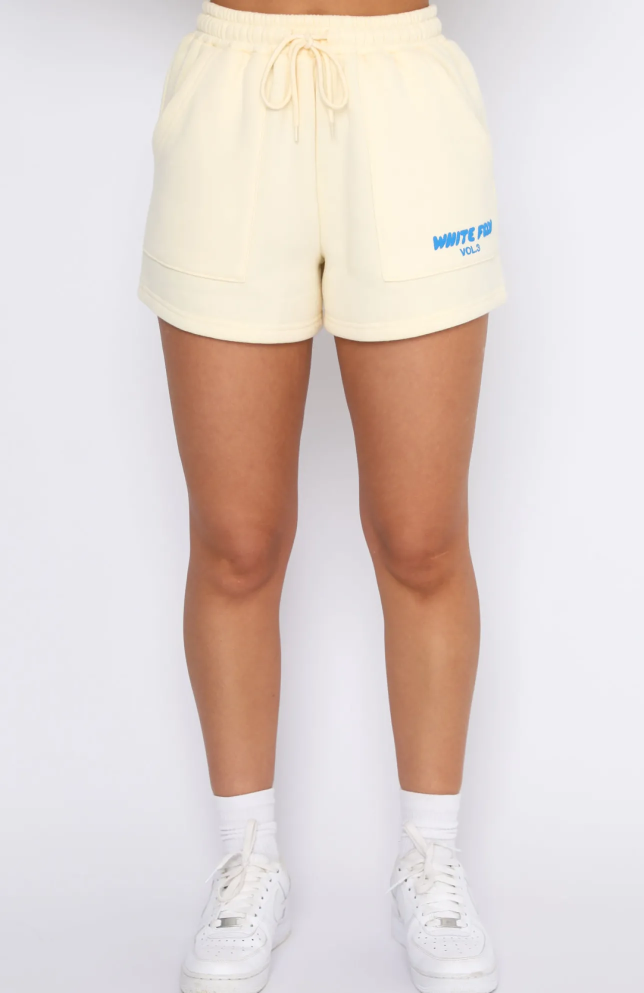 White Fox Boutique Offstage Lounge Shorts Buttercream yellow Store