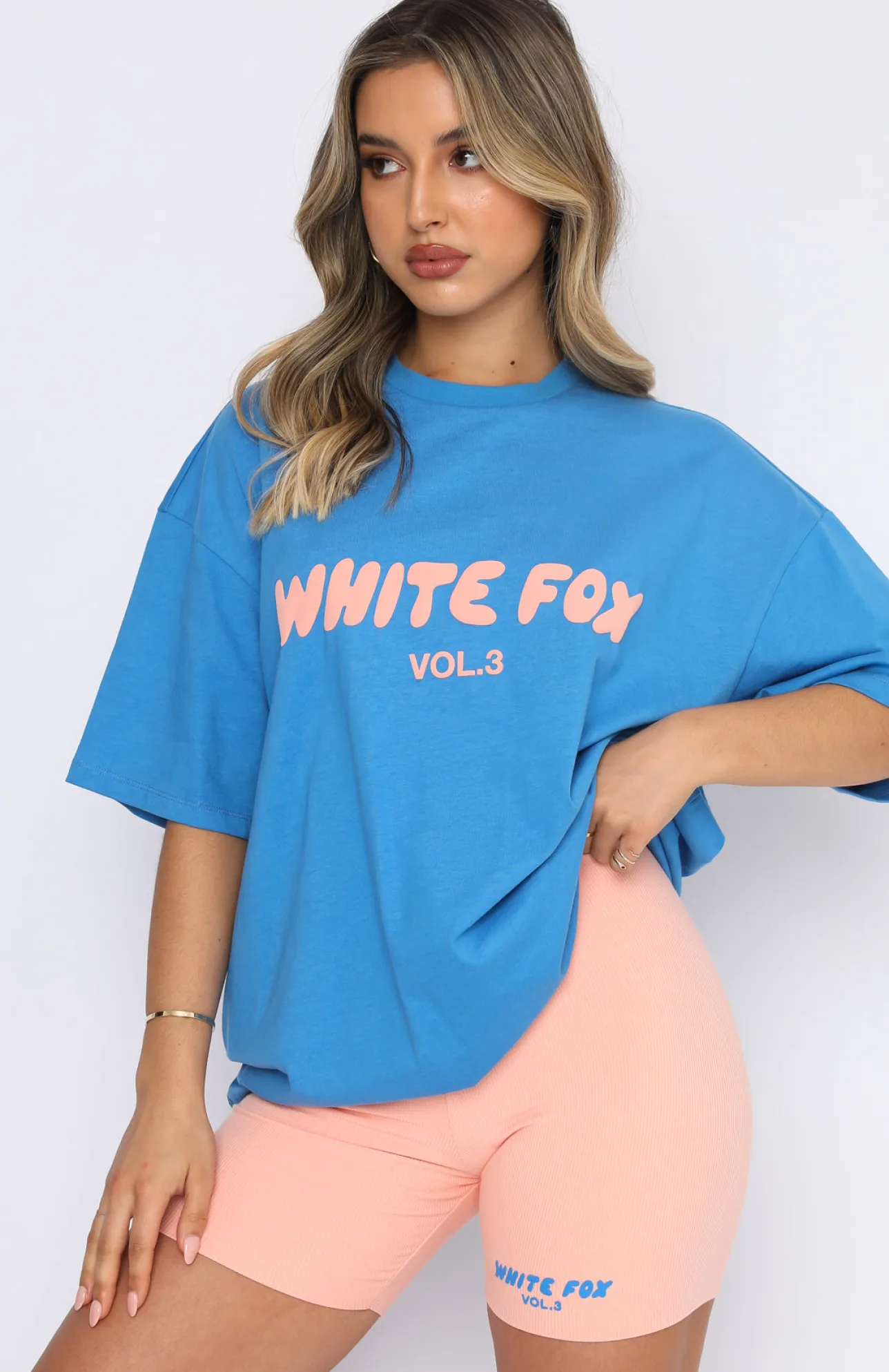 White Fox Boutique Offstage Oversized Tee Azure blue Flash Sale