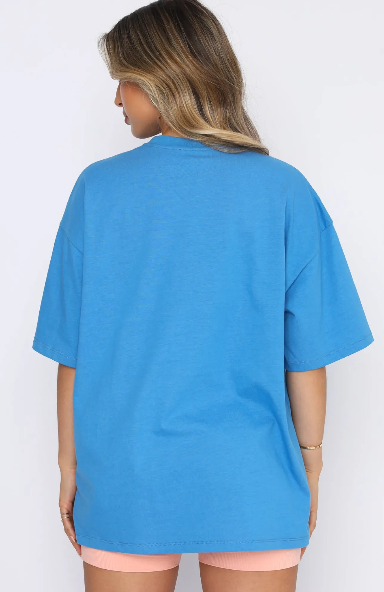 White Fox Boutique Offstage Oversized Tee Azure blue Flash Sale