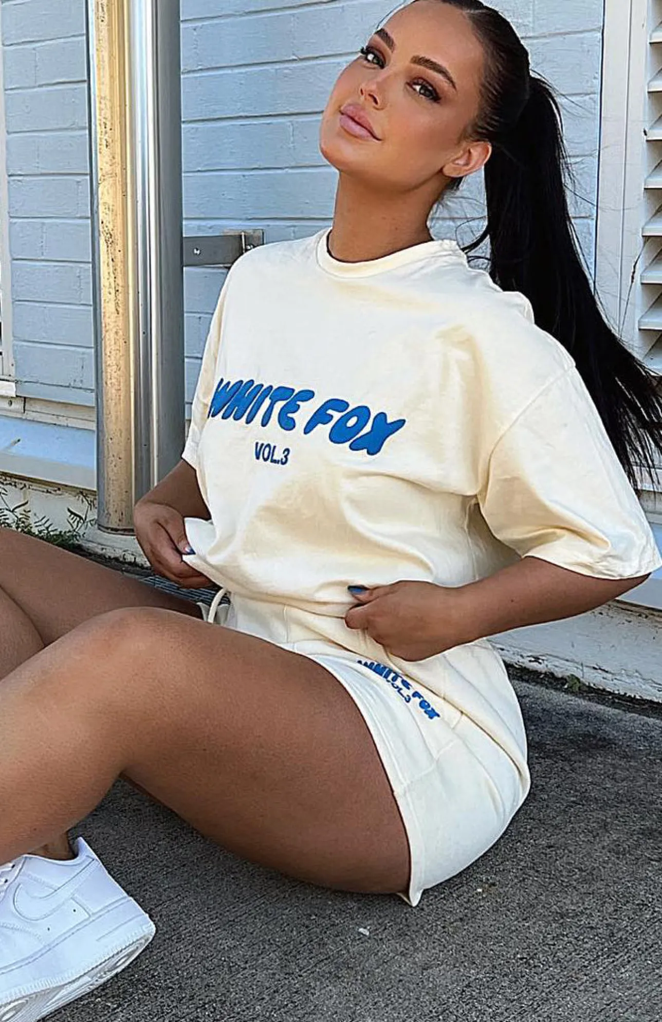 White Fox Boutique Offstage Oversized Tee Buttercream yellow Shop