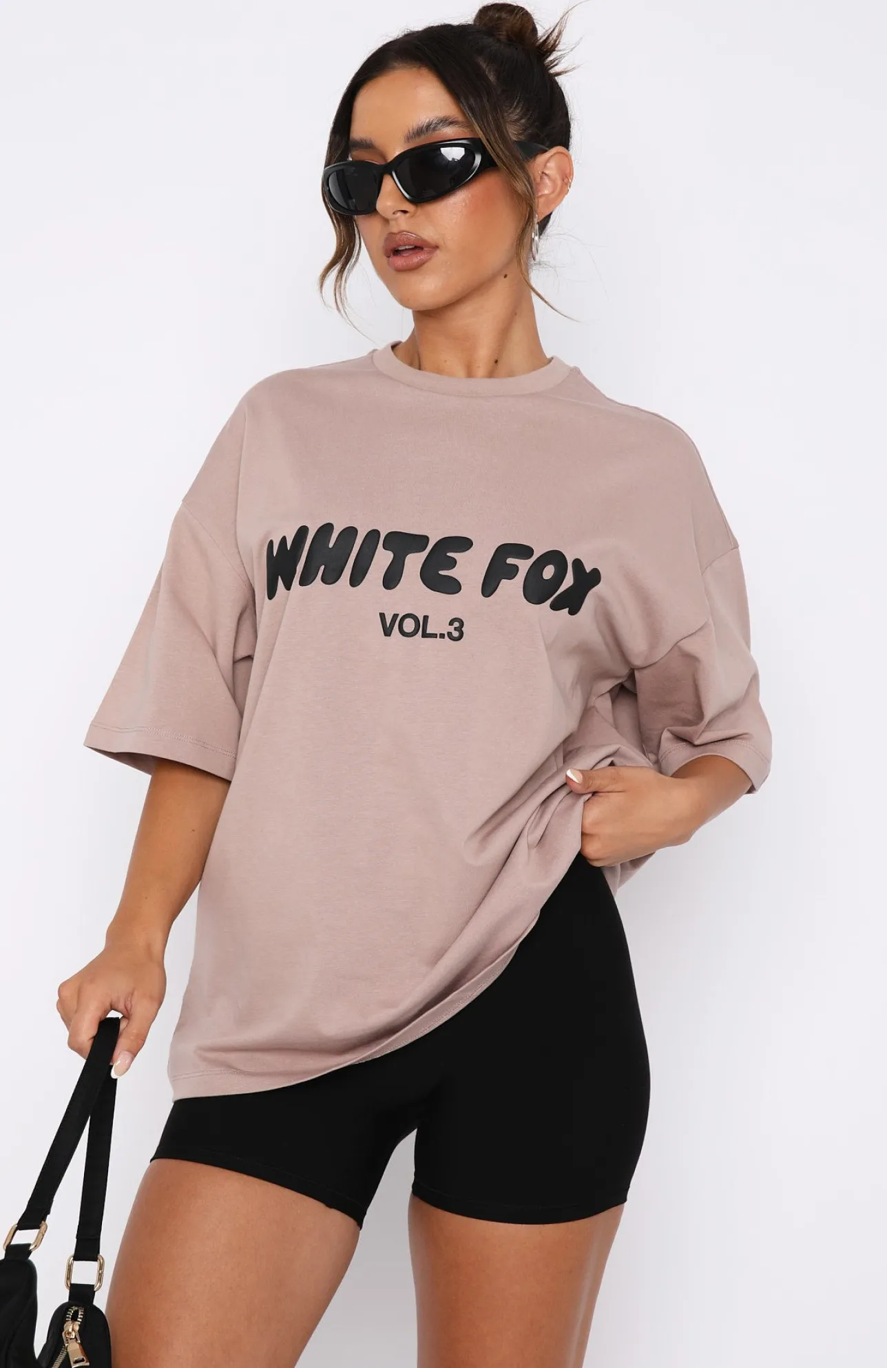 White Fox Boutique Offstage Oversized Tee Cinnamon brown Cheap