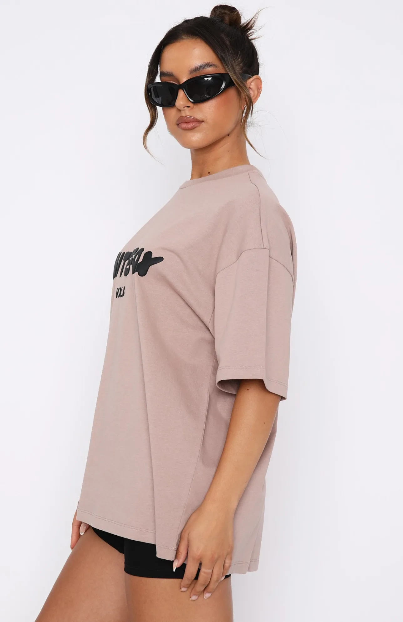 White Fox Boutique Offstage Oversized Tee Cinnamon brown Cheap