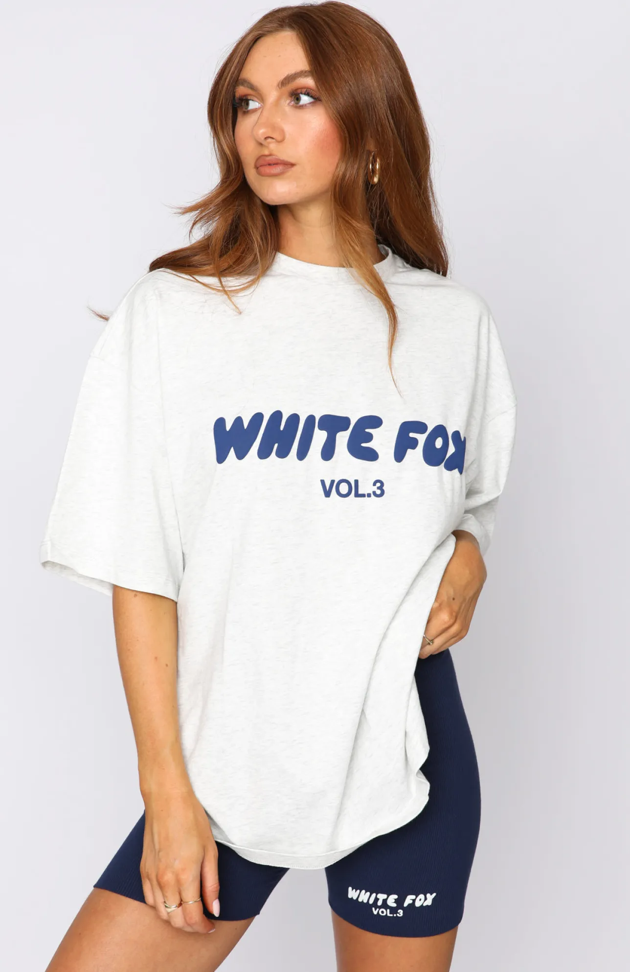 White Fox Boutique Offstage Oversized Tee Mineral grey Store