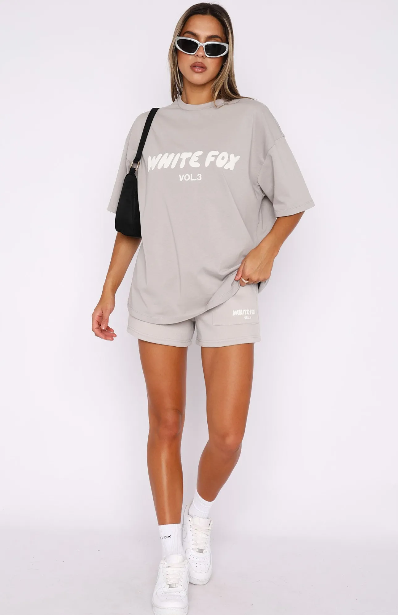 White Fox Boutique Offstage Oversized Tee Moon grey Cheap