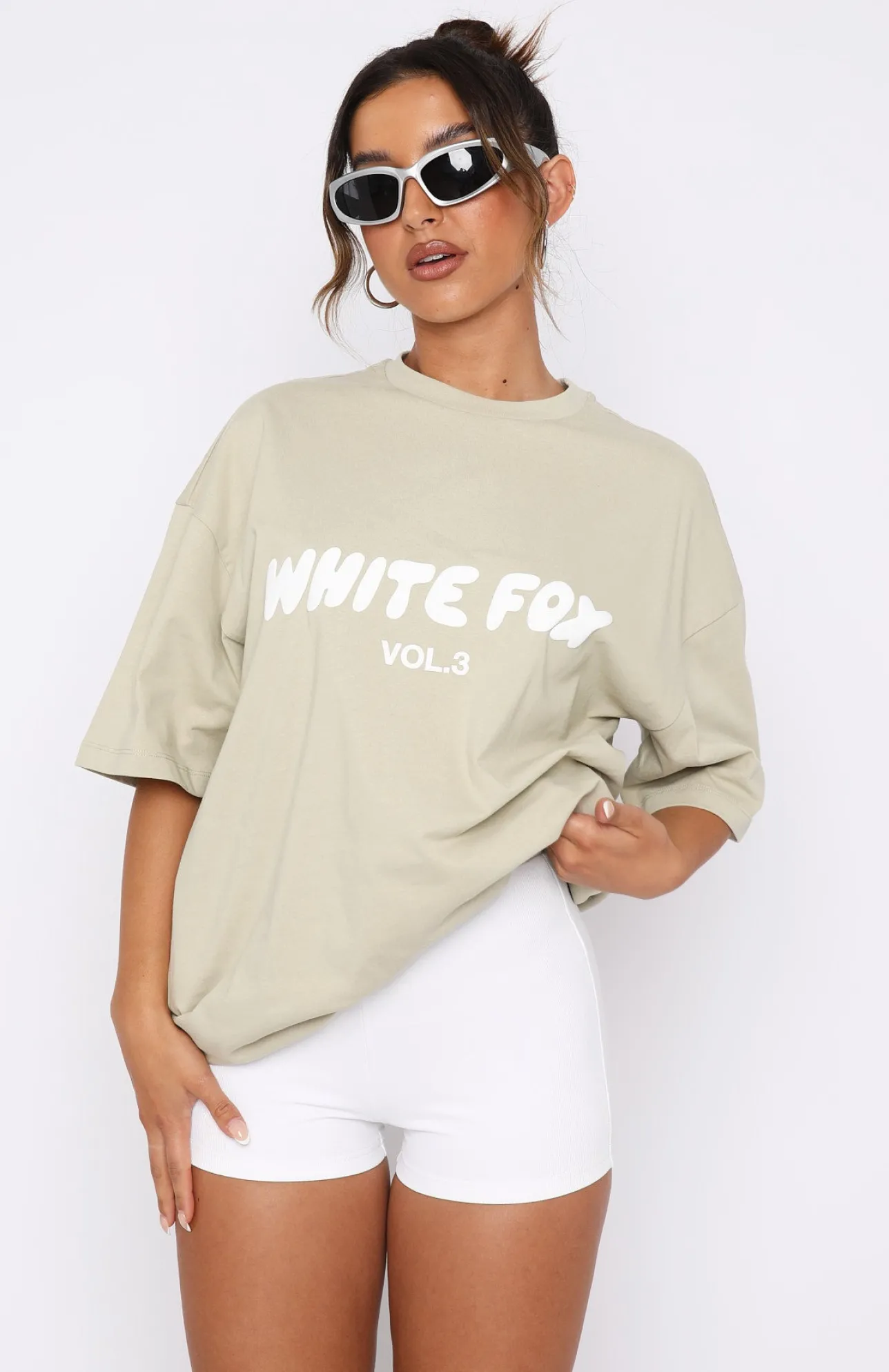White Fox Boutique Offstage Oversized Tee Moss green New