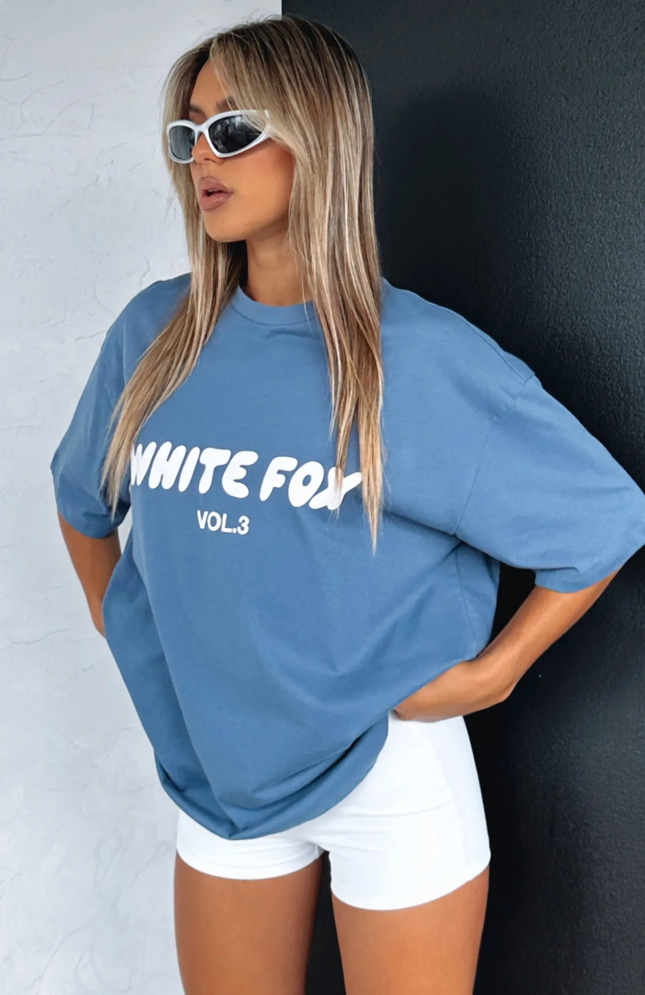 White Fox Boutique Offstage Oversized Tee Ocean blue Best Sale