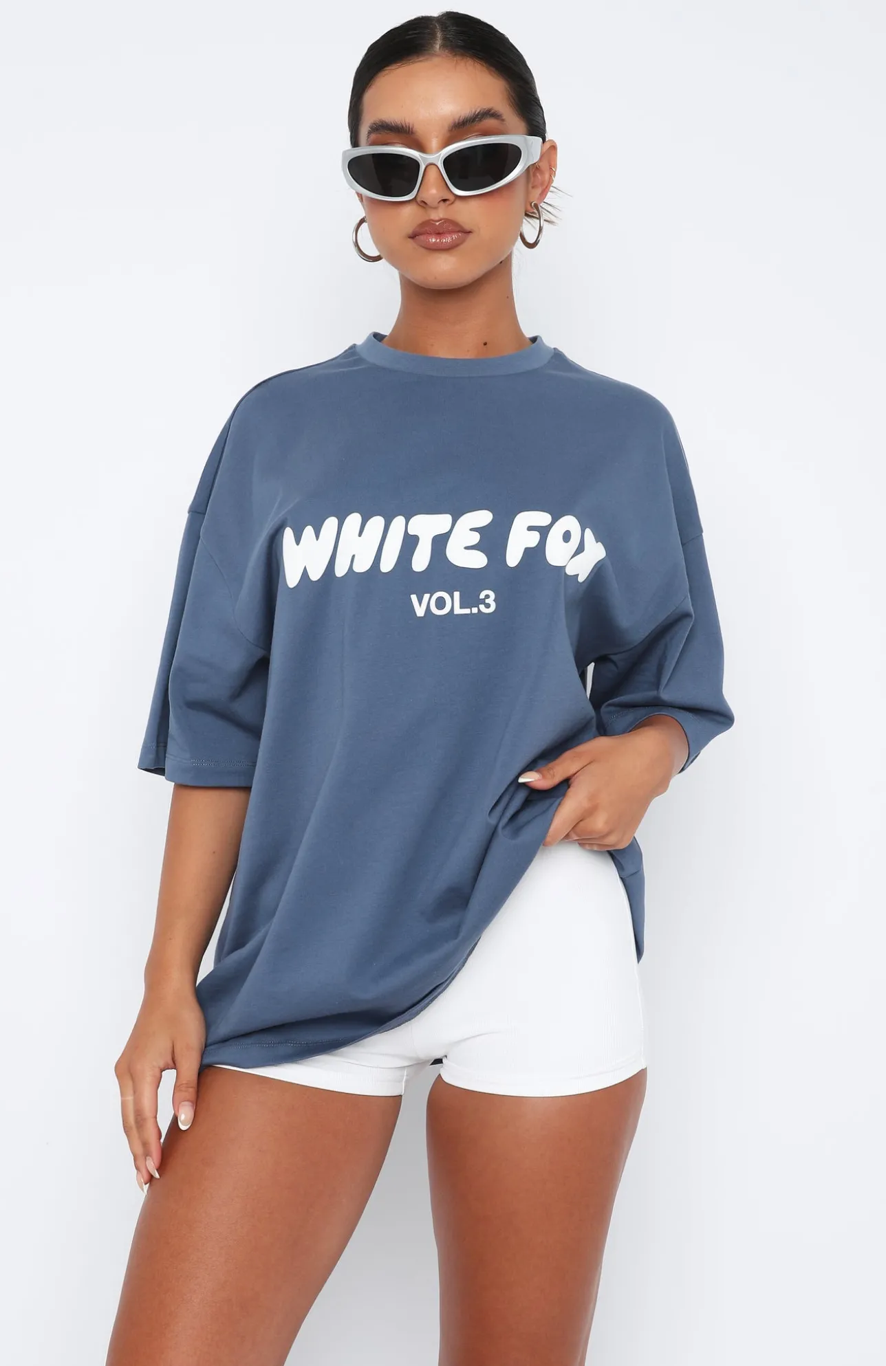 White Fox Boutique Offstage Oversized Tee Ocean blue Best Sale
