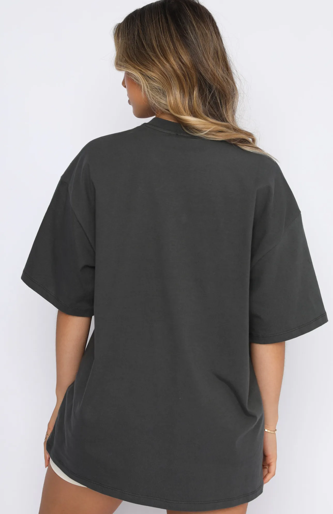 White Fox Boutique Offstage Oversized Tee Shadow grey Flash Sale