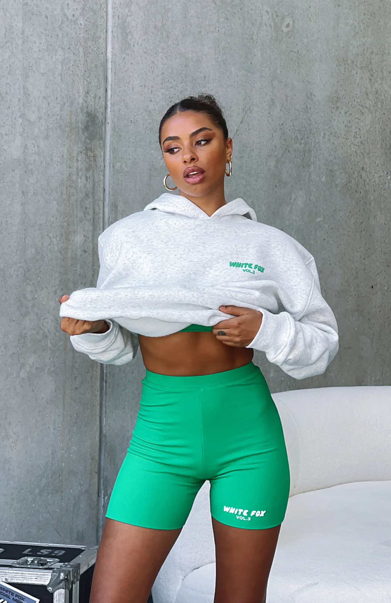 White Fox Boutique Offstage Ribbed Bike Shorts Amazon green Fashion