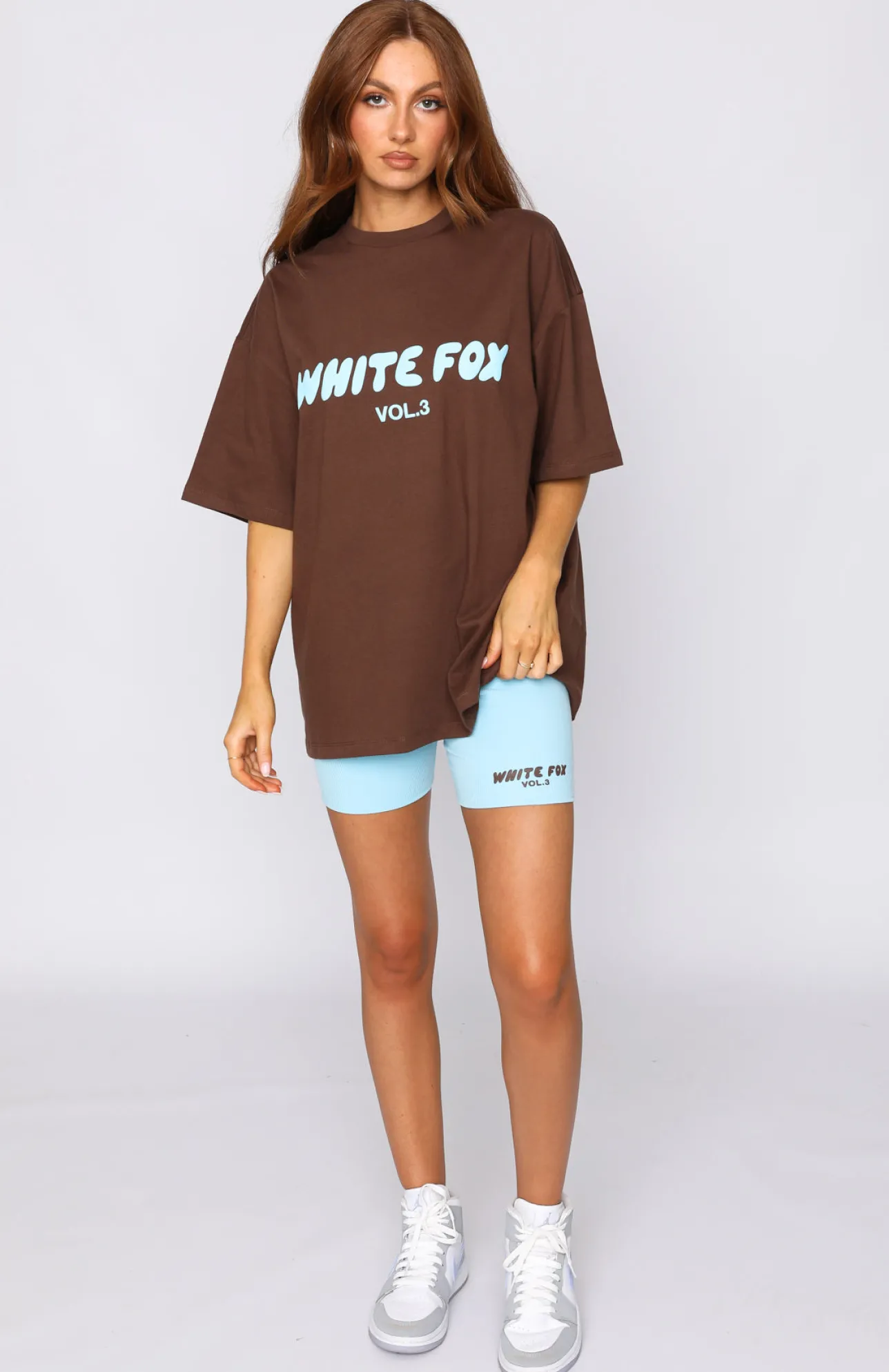 White Fox Boutique Offstage Ribbed Bike Shorts Aqua Mist blue Store