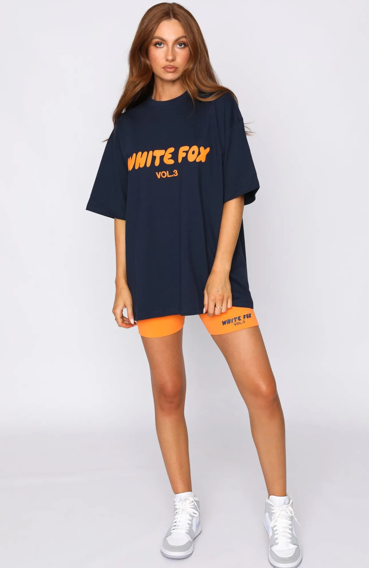 White Fox Boutique Offstage Ribbed Bike Shorts Peel orange Cheap