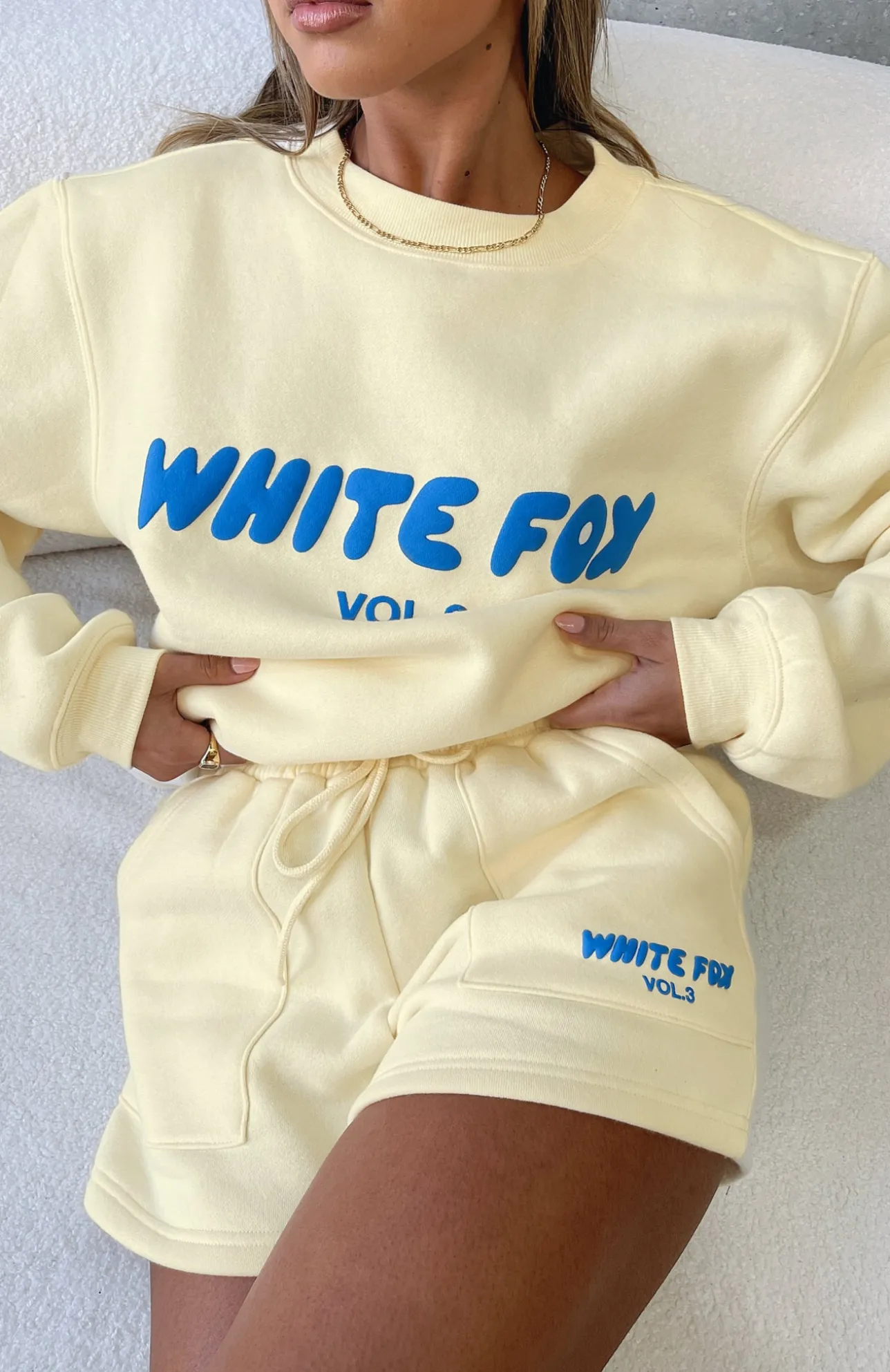 White Fox Boutique Offstage Sweater Buttercream yellow Sale