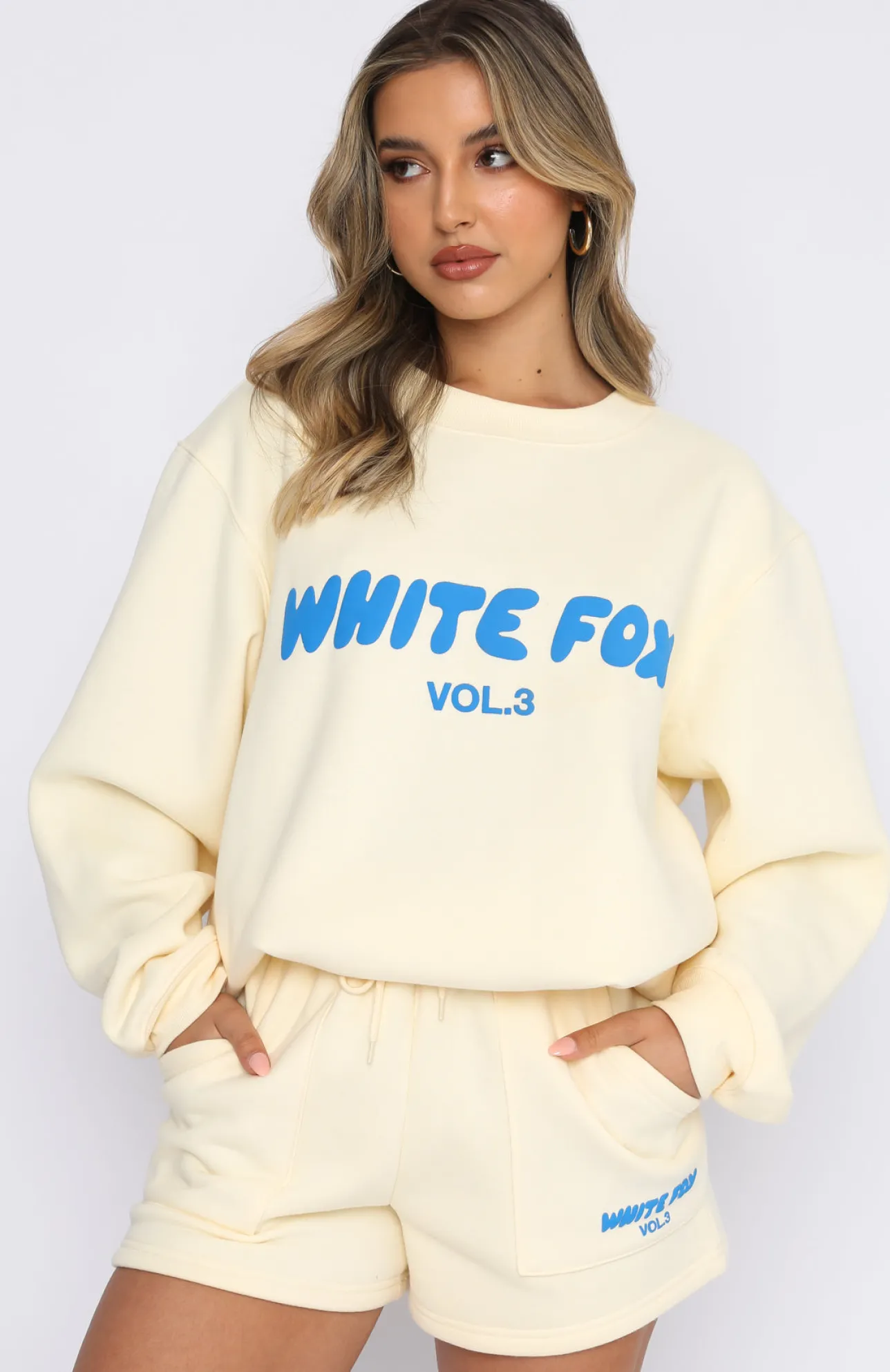 White Fox Boutique Offstage Sweater Buttercream yellow Sale