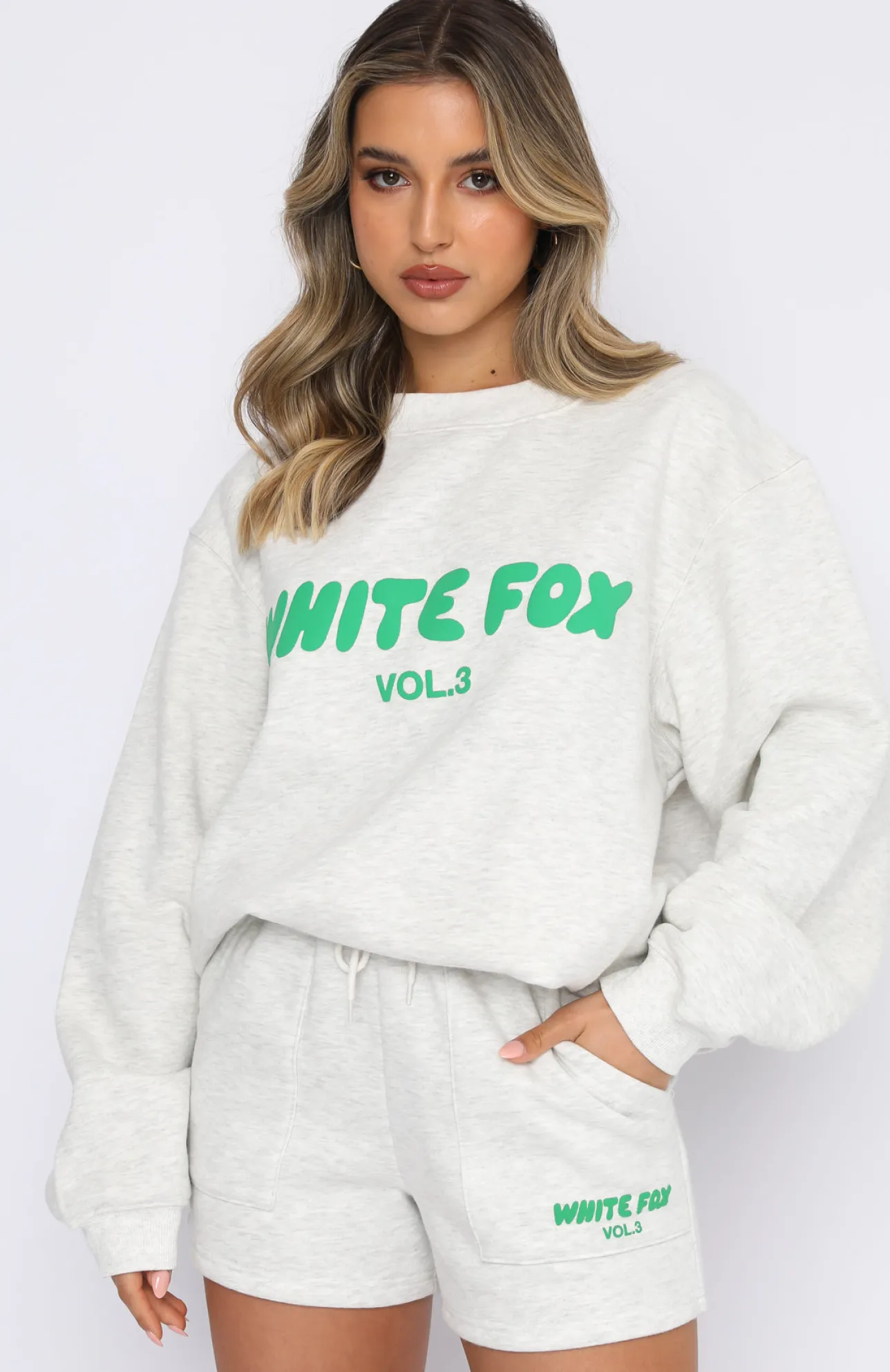 White Fox Boutique Offstage Sweater Glacier grey Online