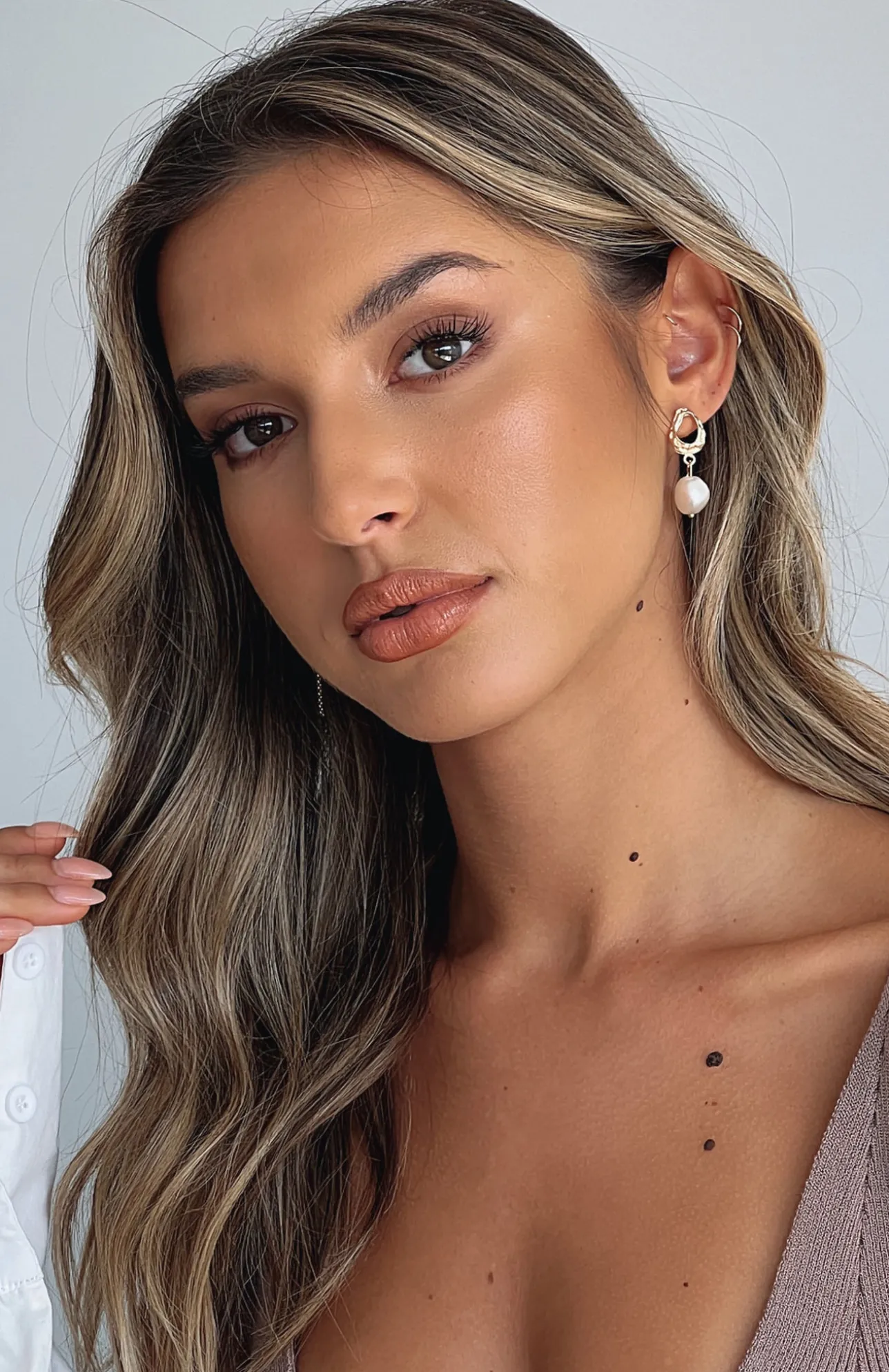 White Fox Boutique Olive Earrings gold Flash Sale