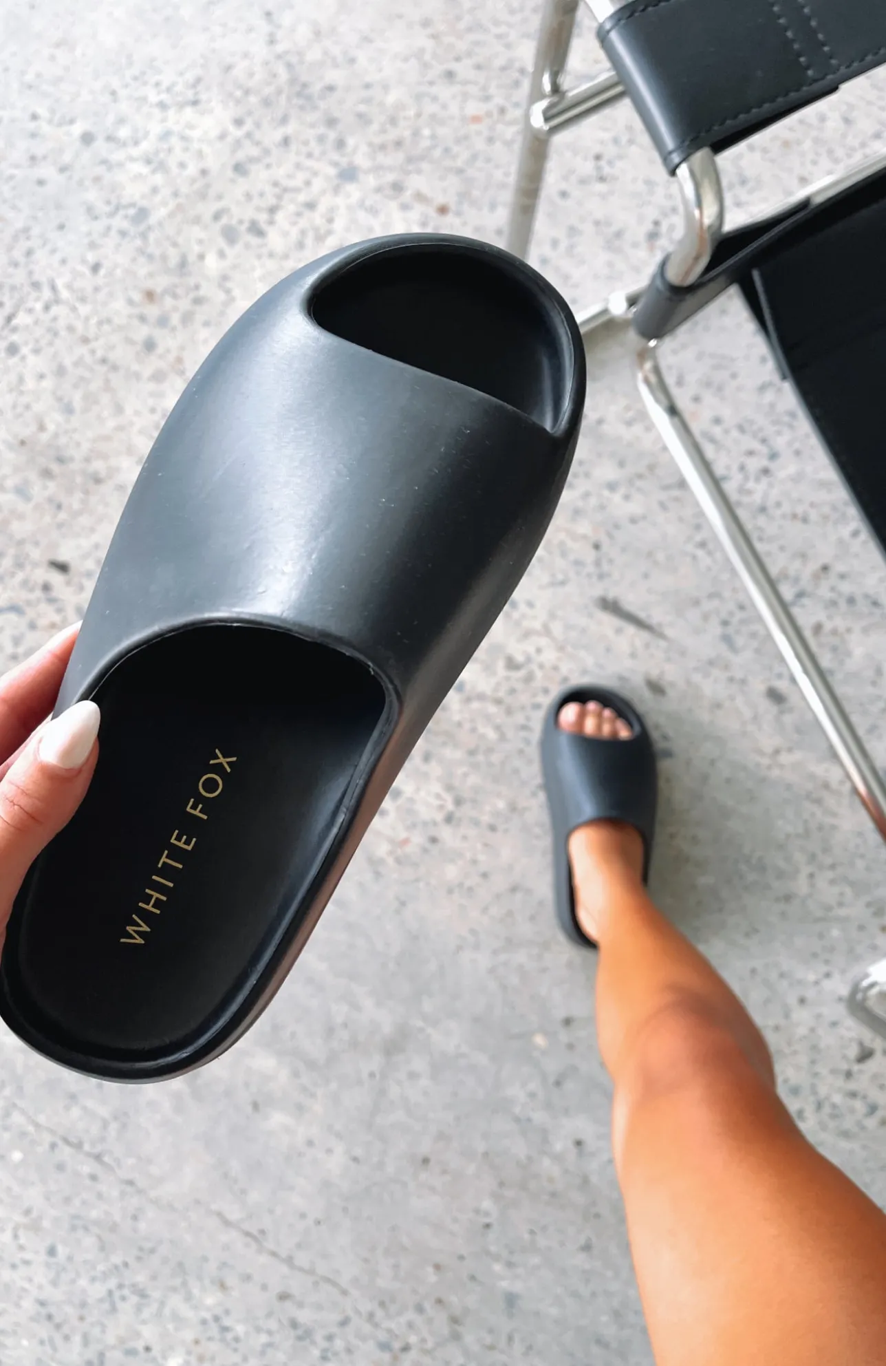 White Fox Boutique On The Edge Slides black Outlet