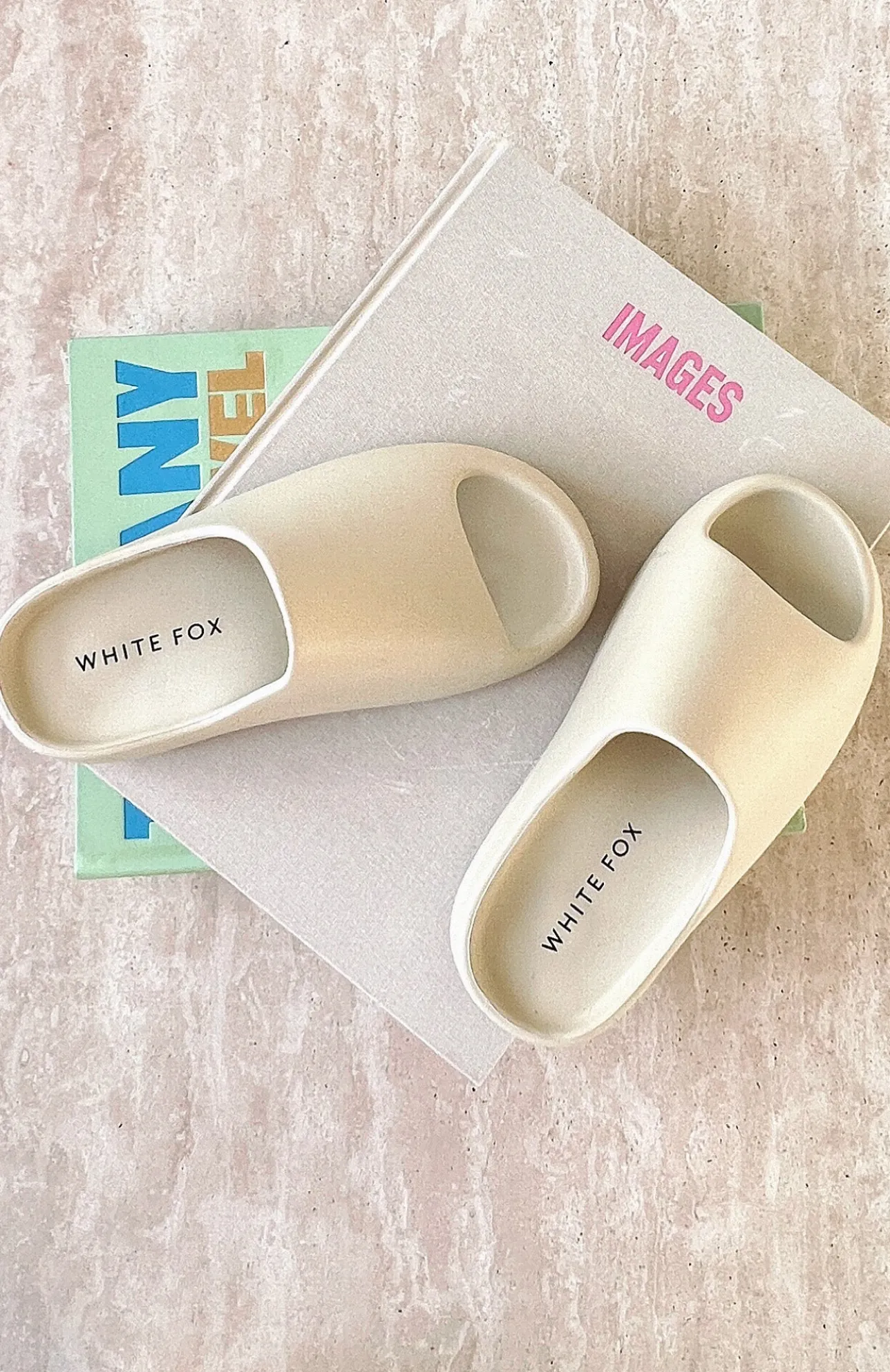 White Fox Boutique On The Edge Slides Off white Sale