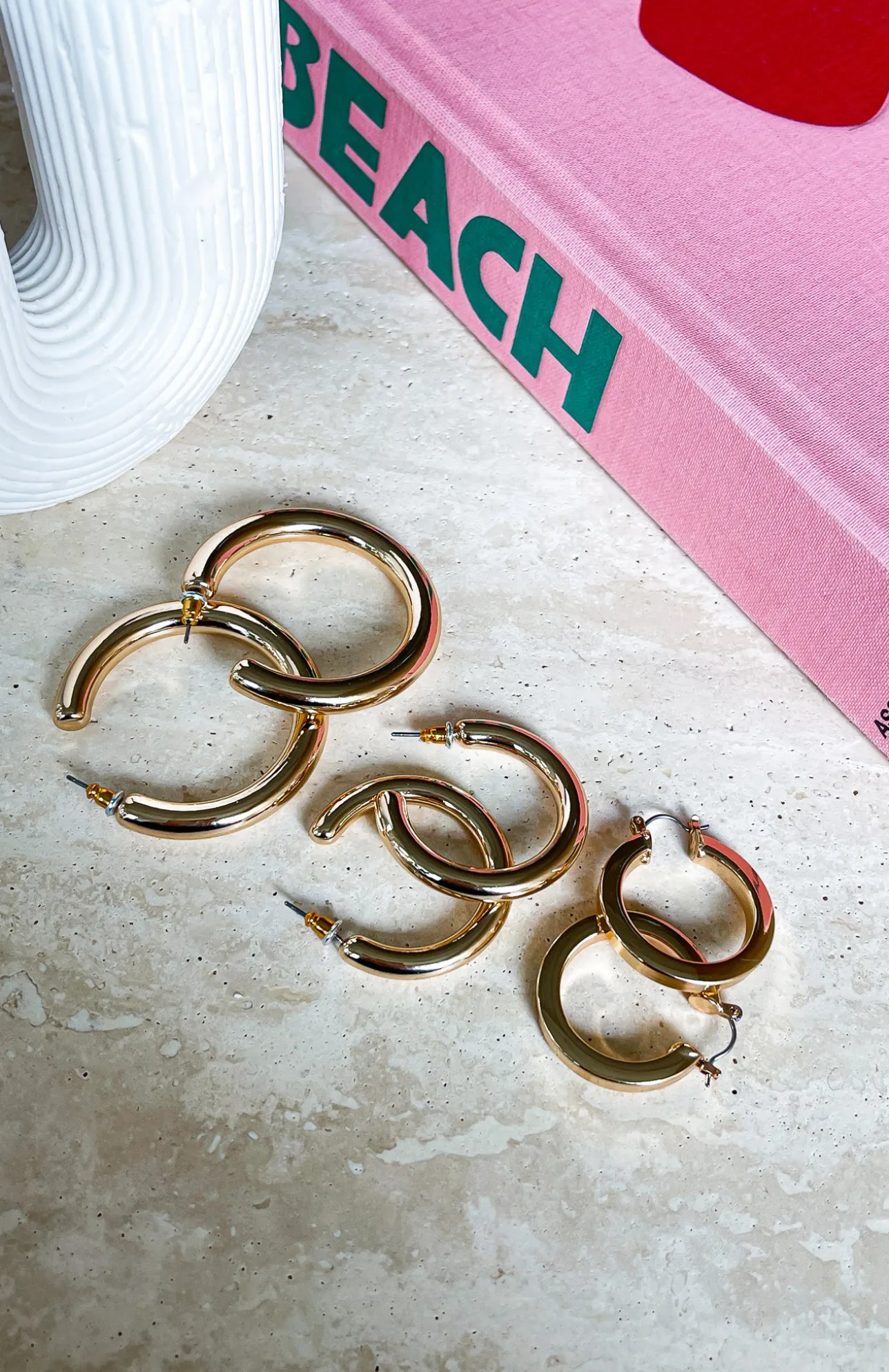 White Fox Boutique Orla Hoops Set gold Fashion