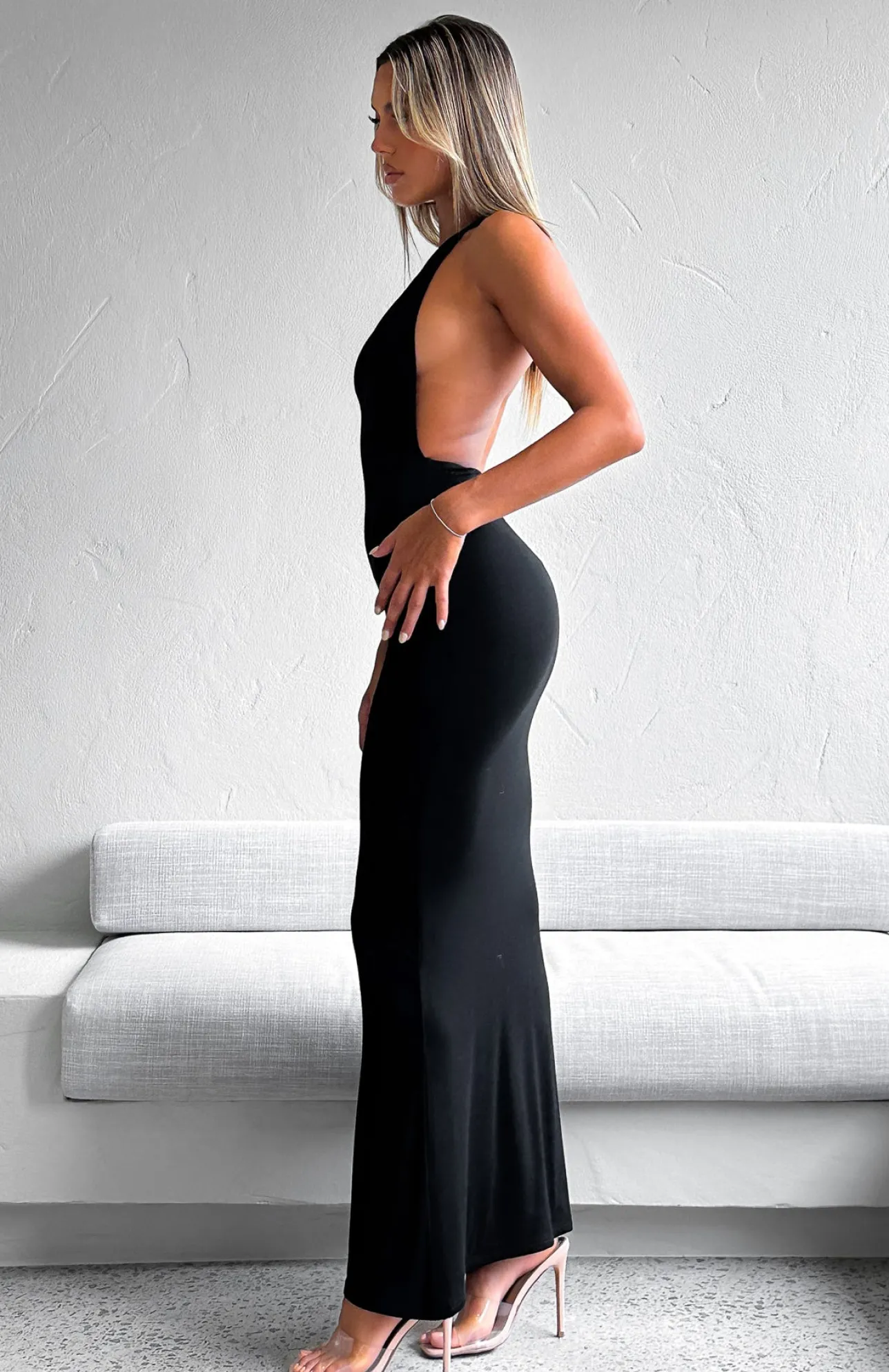 White Fox Boutique Outta My Head Maxi Dress black Discount