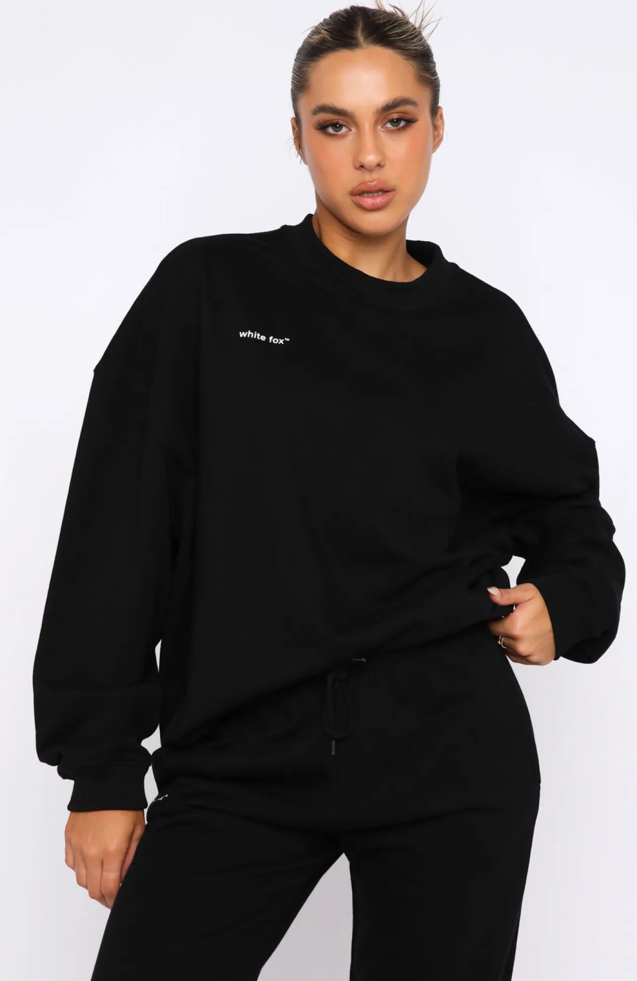 White Fox Boutique Own The Moment Sweater black Cheap