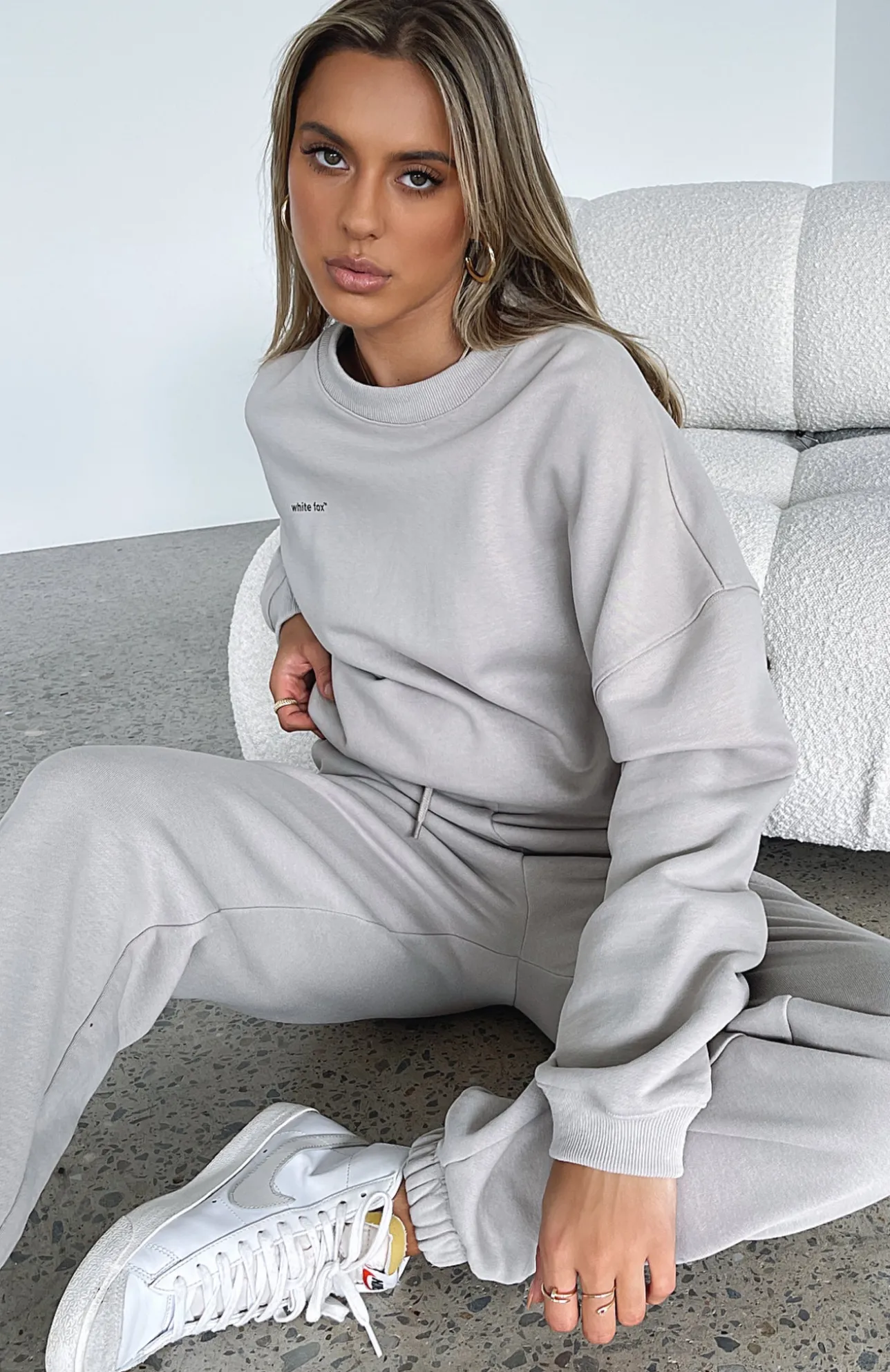 White Fox Boutique Own The Moment Sweater Mushroom grey Fashion
