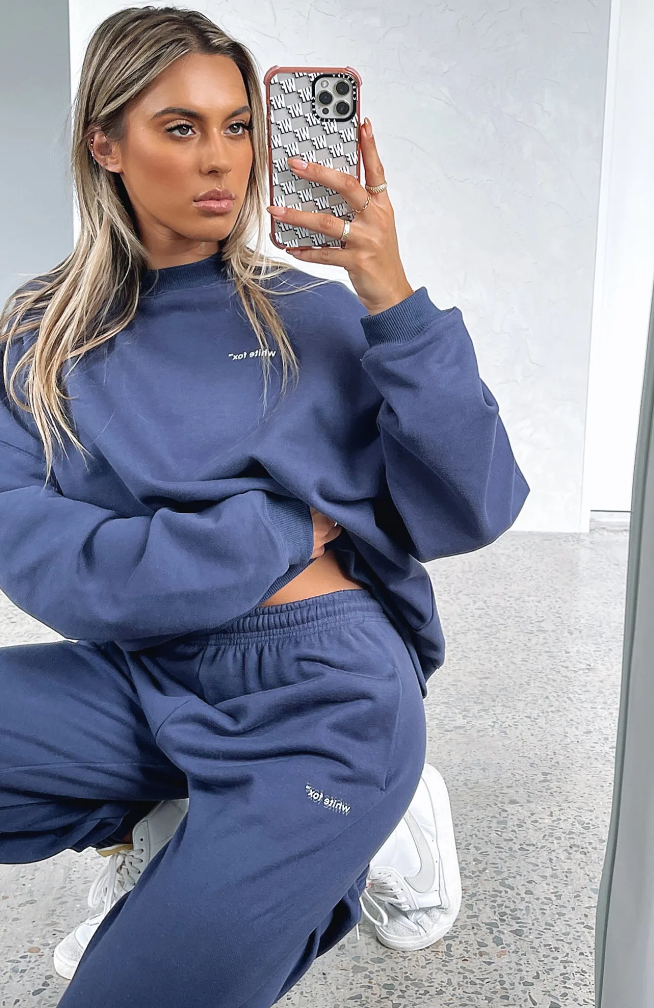 White Fox Boutique Own The Moment Sweater Navy blue Discount