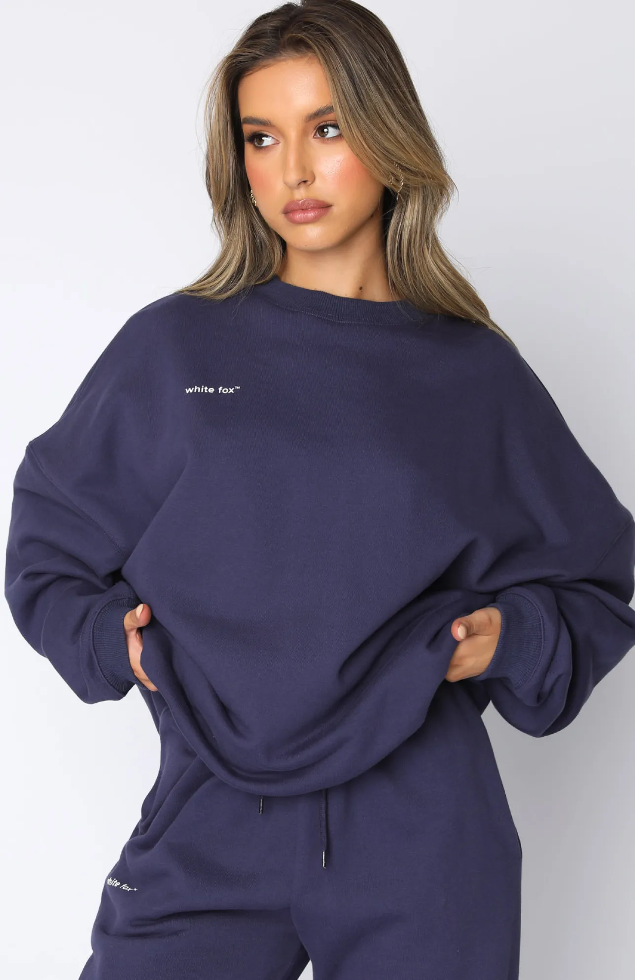 White Fox Boutique Own The Moment Sweater Navy blue Discount