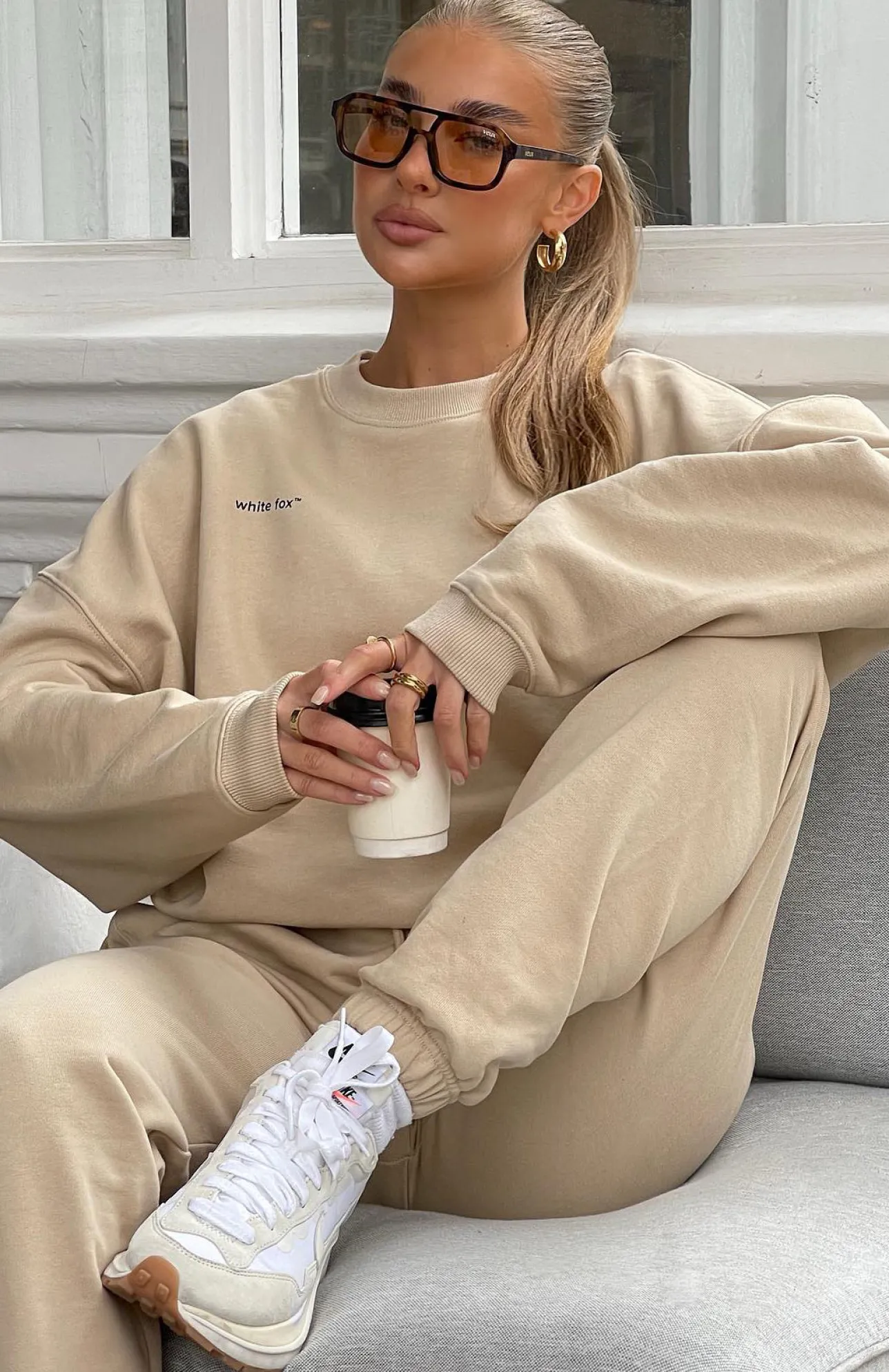 White Fox Boutique Own The Moment Sweater Sand nude Best Sale