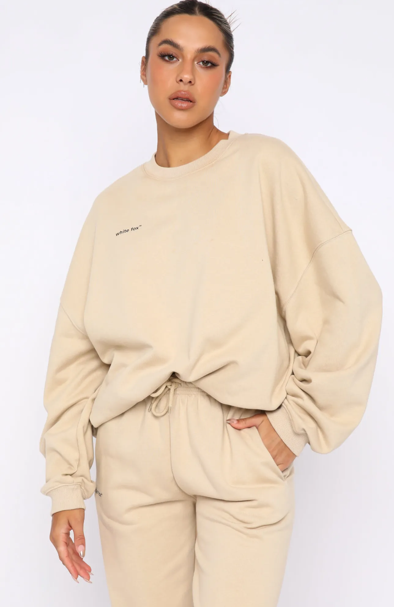 White Fox Boutique Own The Moment Sweater Sand nude Best Sale