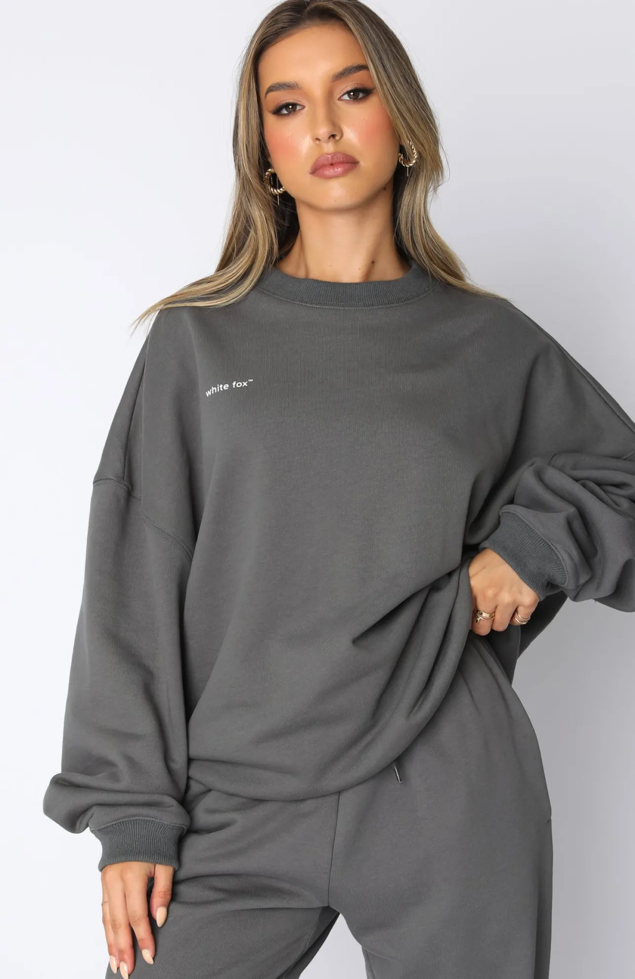 White Fox Boutique Own The Moment Sweater Slate grey Store