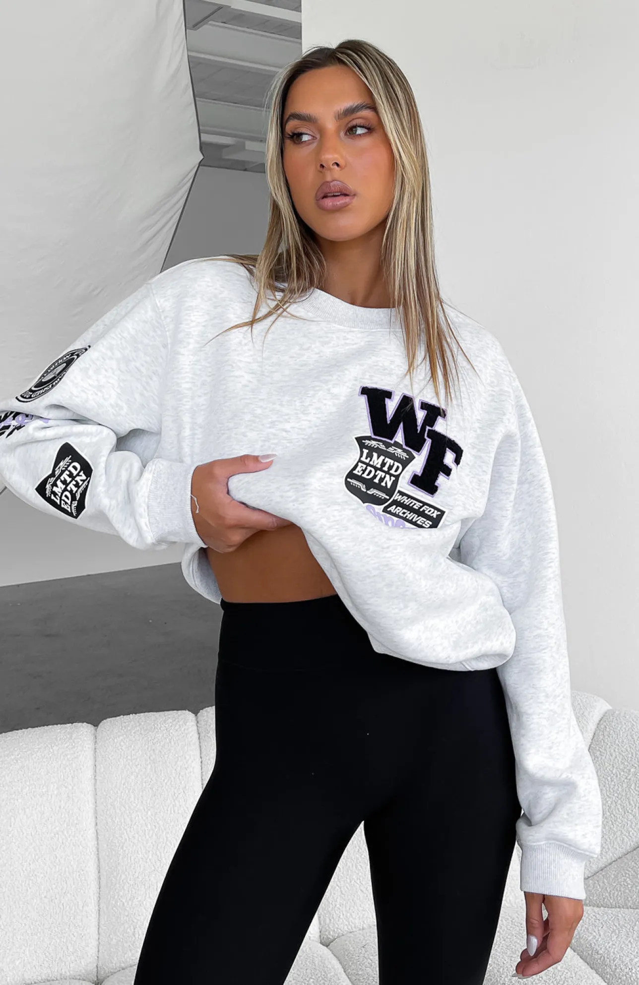 White Fox Boutique Part Of History Oversized Sweater Marle grey Best