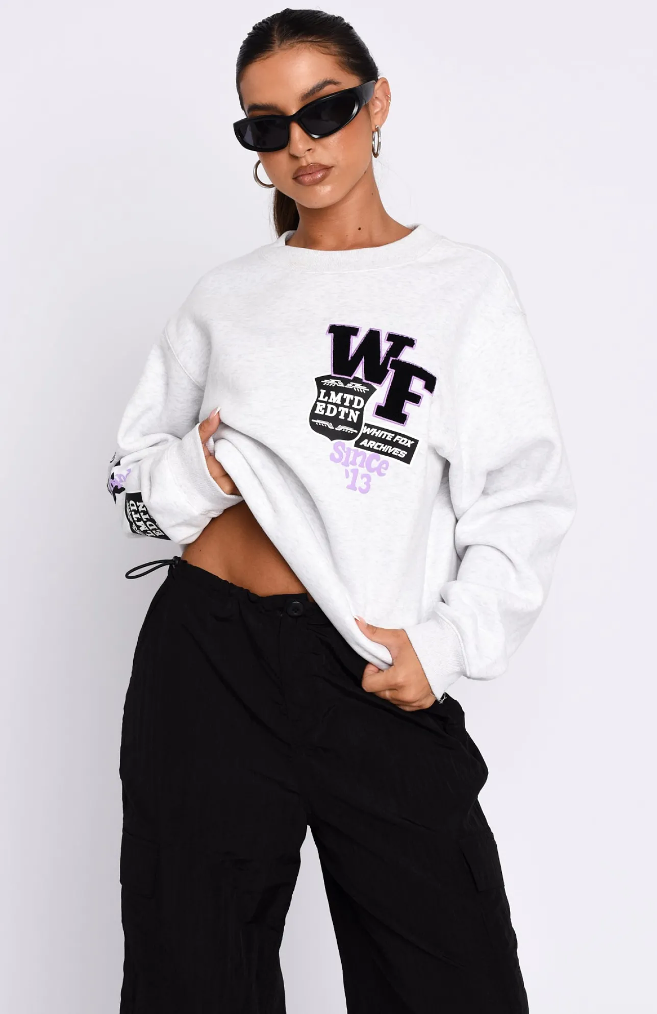 White Fox Boutique Part Of History Oversized Sweater Marle grey Best