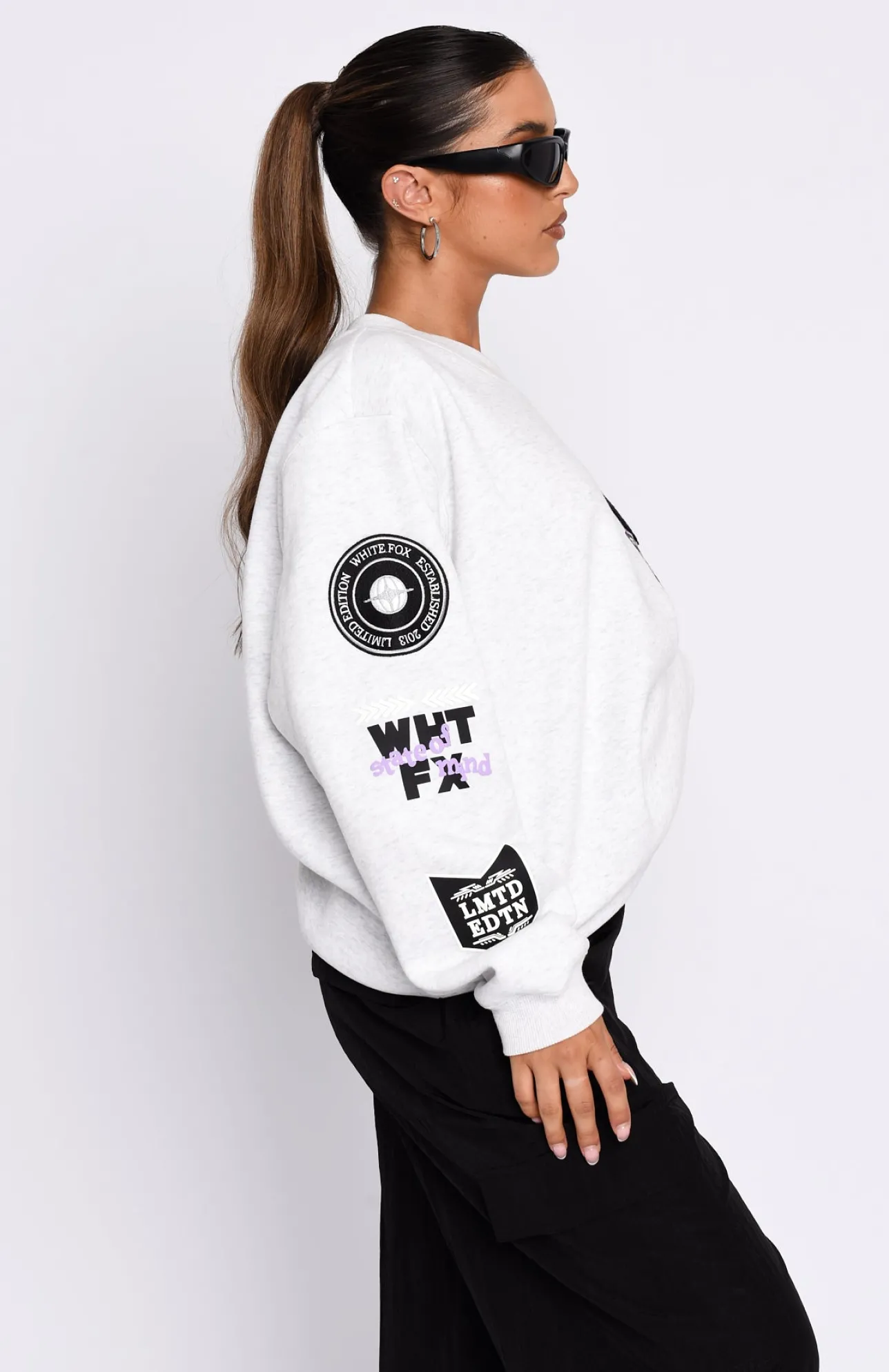 White Fox Boutique Part Of History Oversized Sweater Marle grey Best