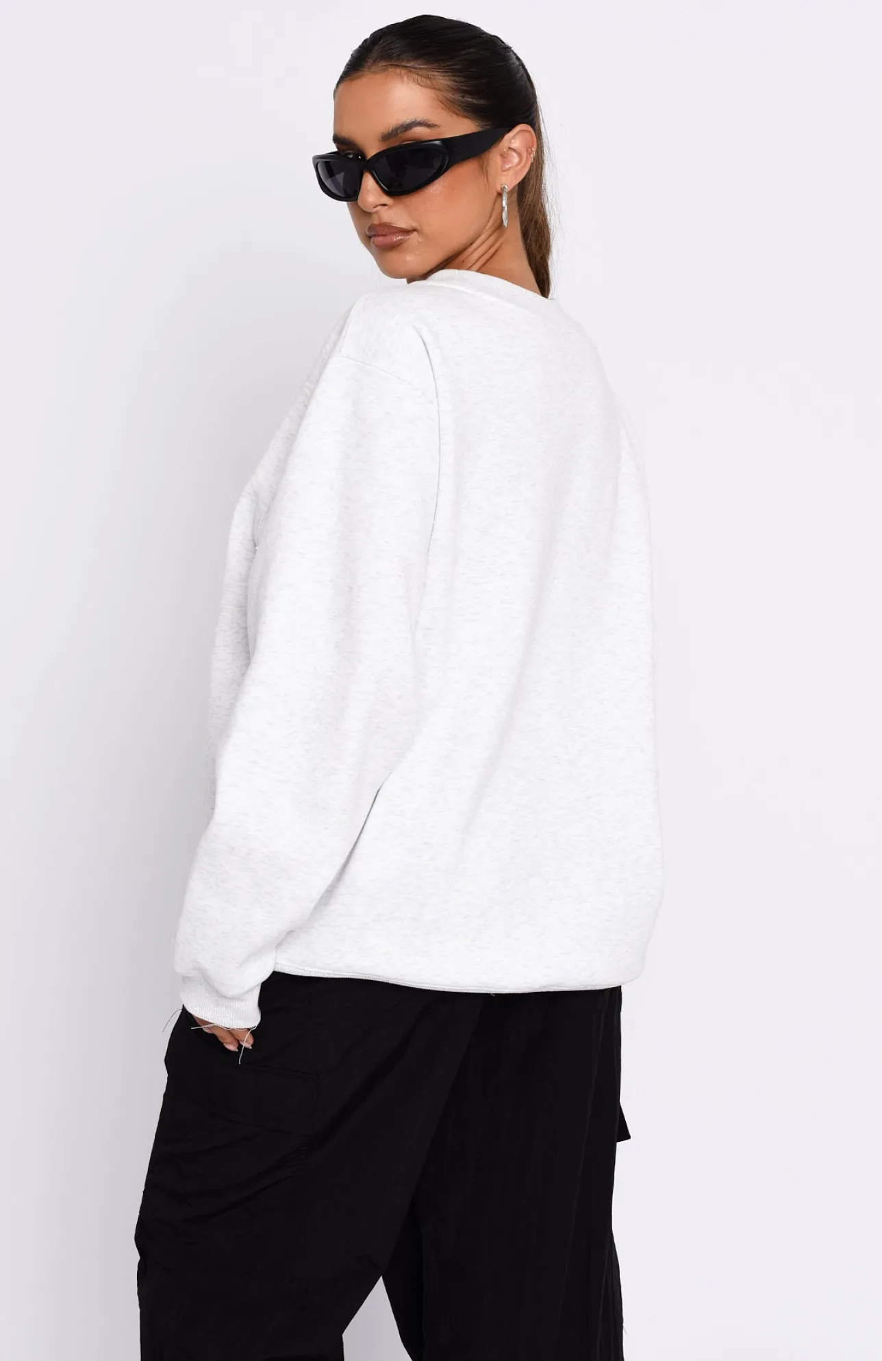 White Fox Boutique Part Of History Oversized Sweater Marle grey Best