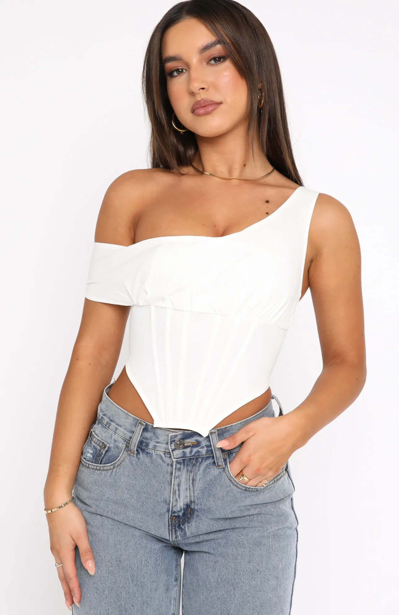 White Fox Boutique Play Hard To Get Crop white Sale