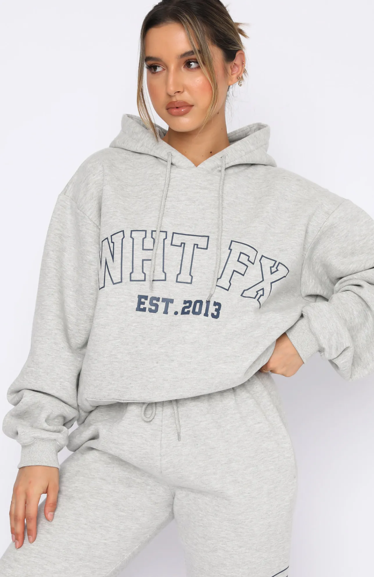 White Fox Boutique Play The Game Oversized Hoodie Marle grey Flash Sale