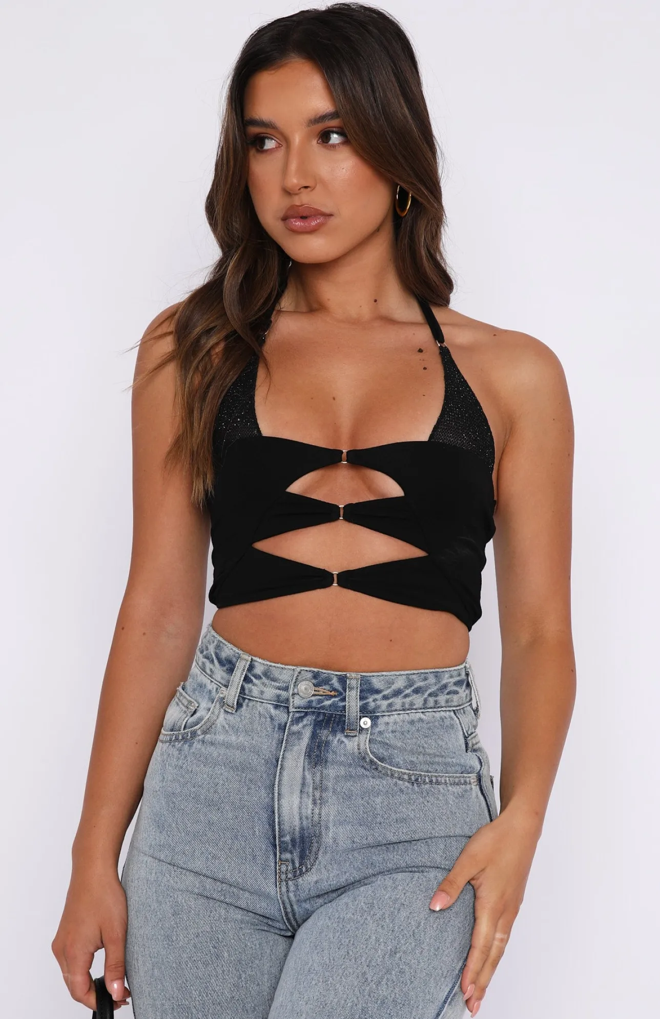 White Fox Boutique Playing Favourites Crop black Flash Sale