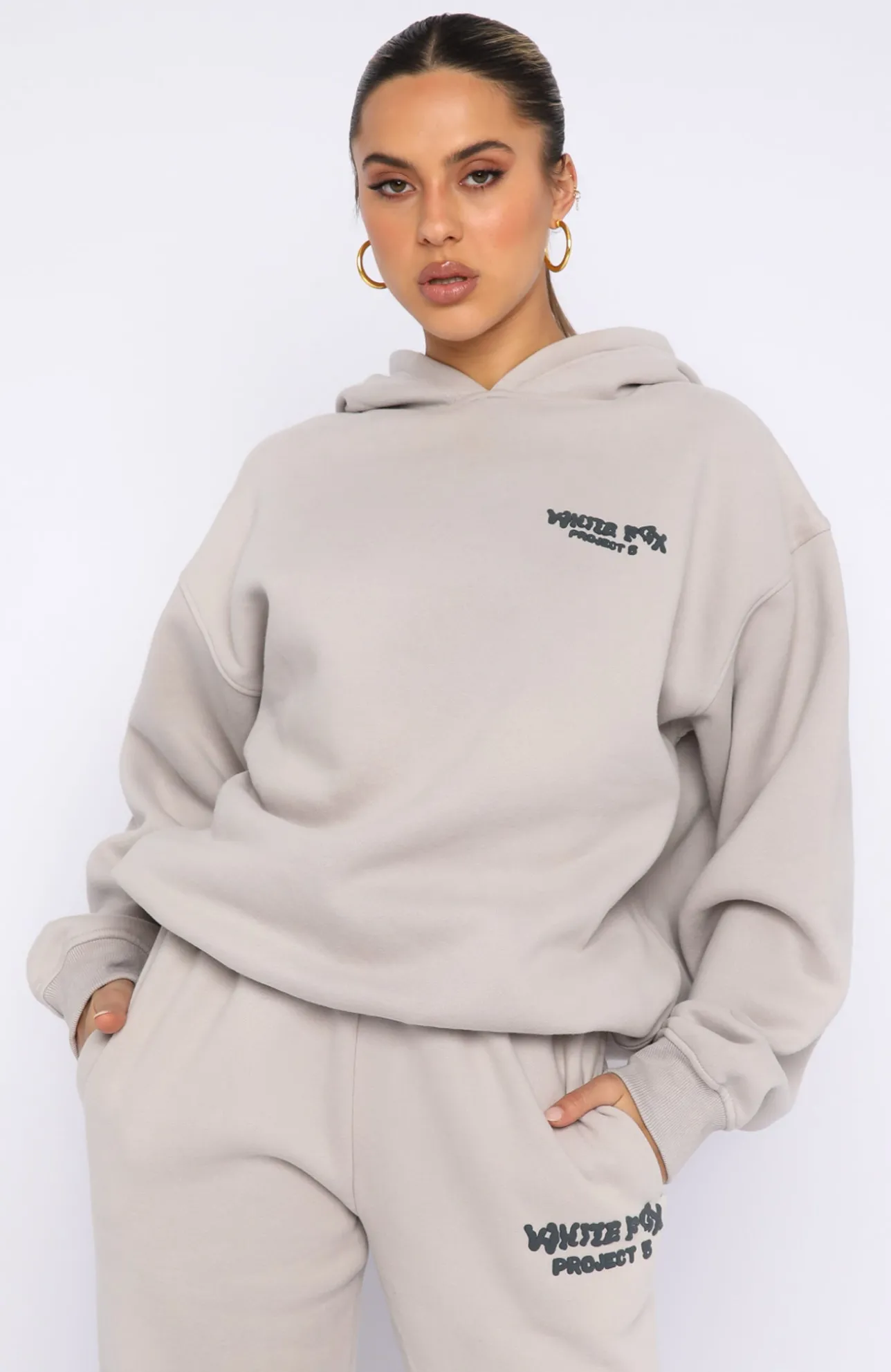 White Fox Boutique Project 5 Oversized Hoodie Lunar grey Online