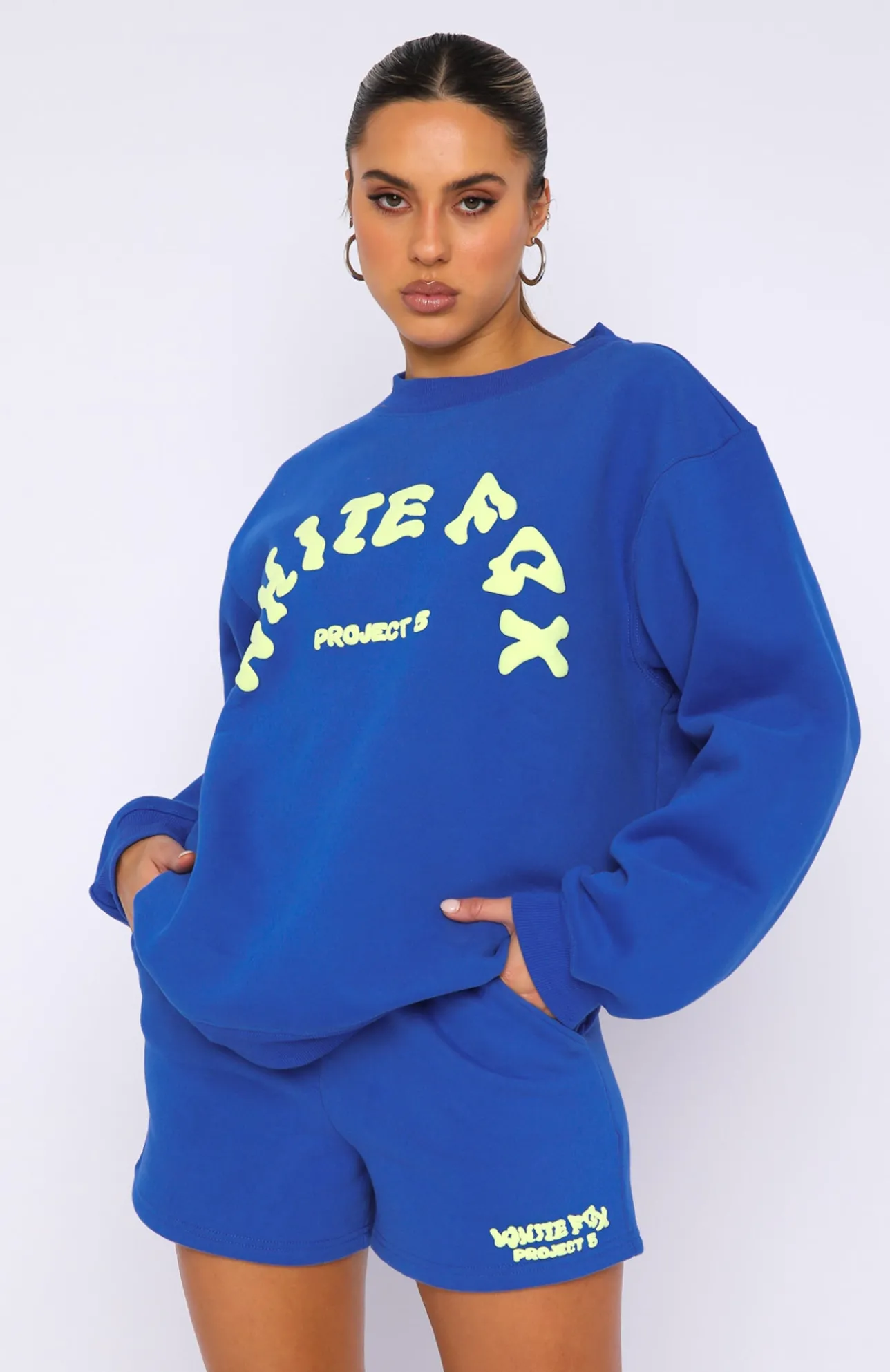 White Fox Boutique Project 5 Oversized Sweater Cobalt blue Online