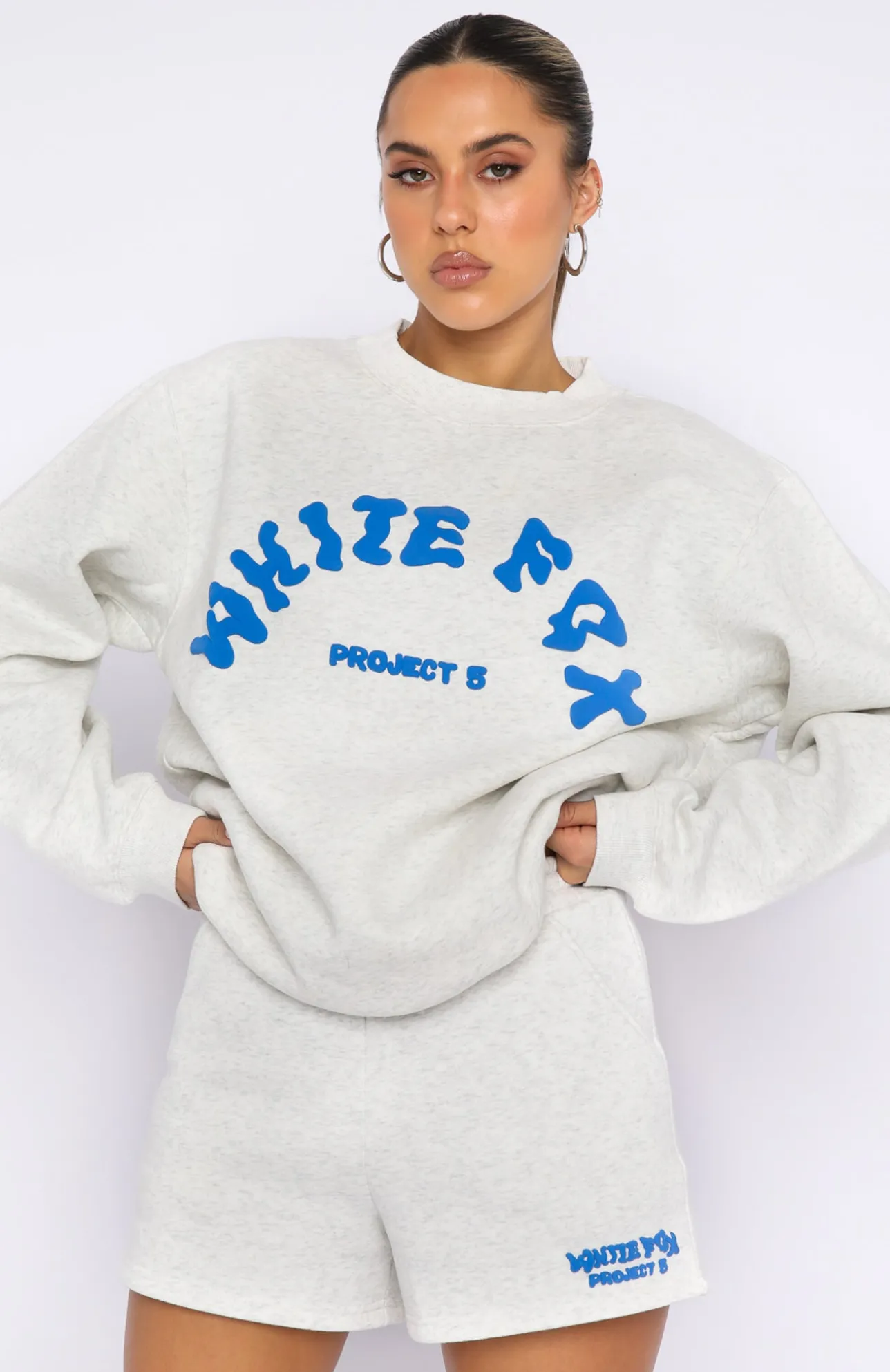 White Fox Boutique Project 5 Oversized Sweater Gravity grey Best Sale
