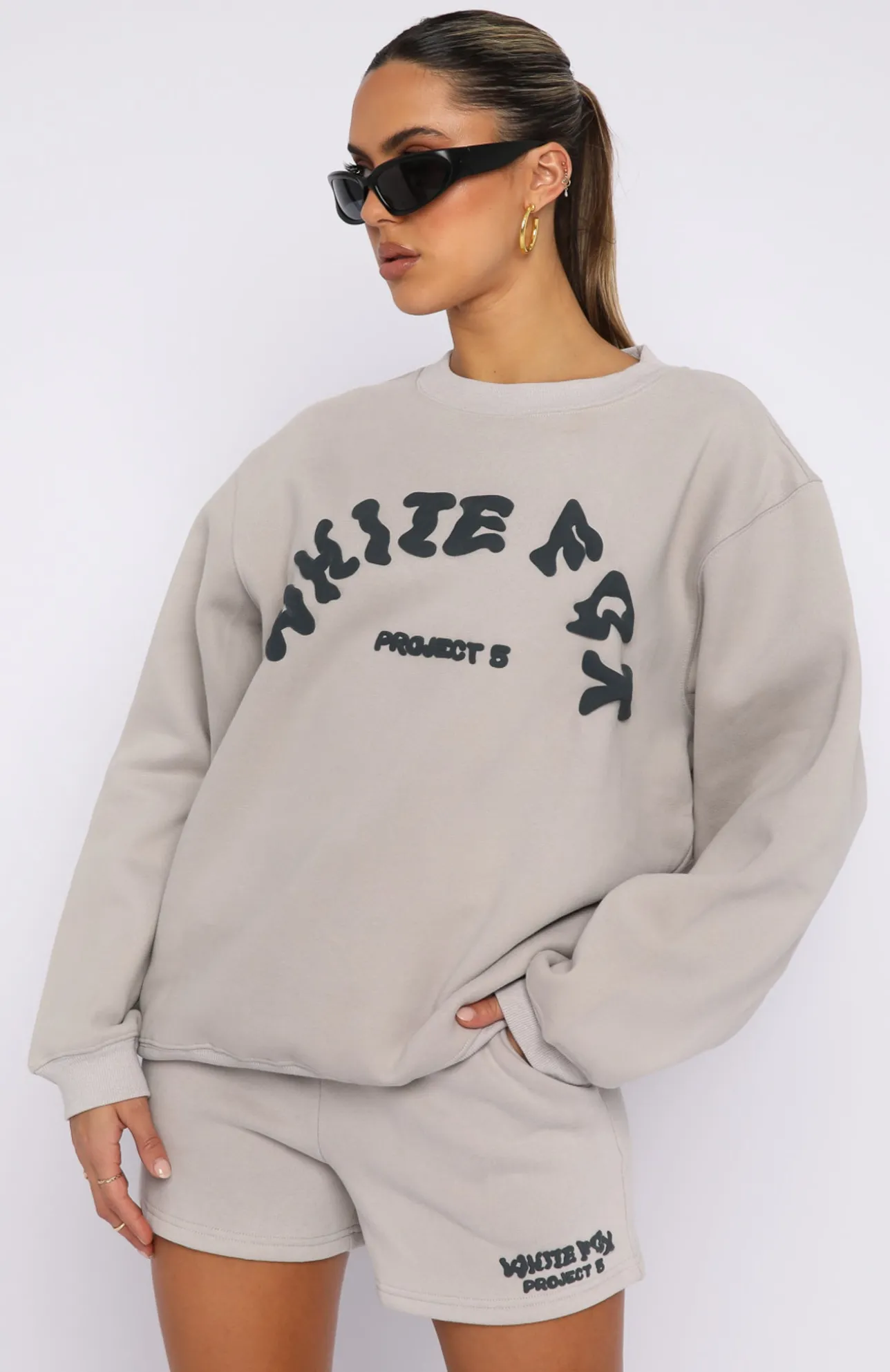 White Fox Boutique Project 5 Oversized Sweater Lunar grey Fashion