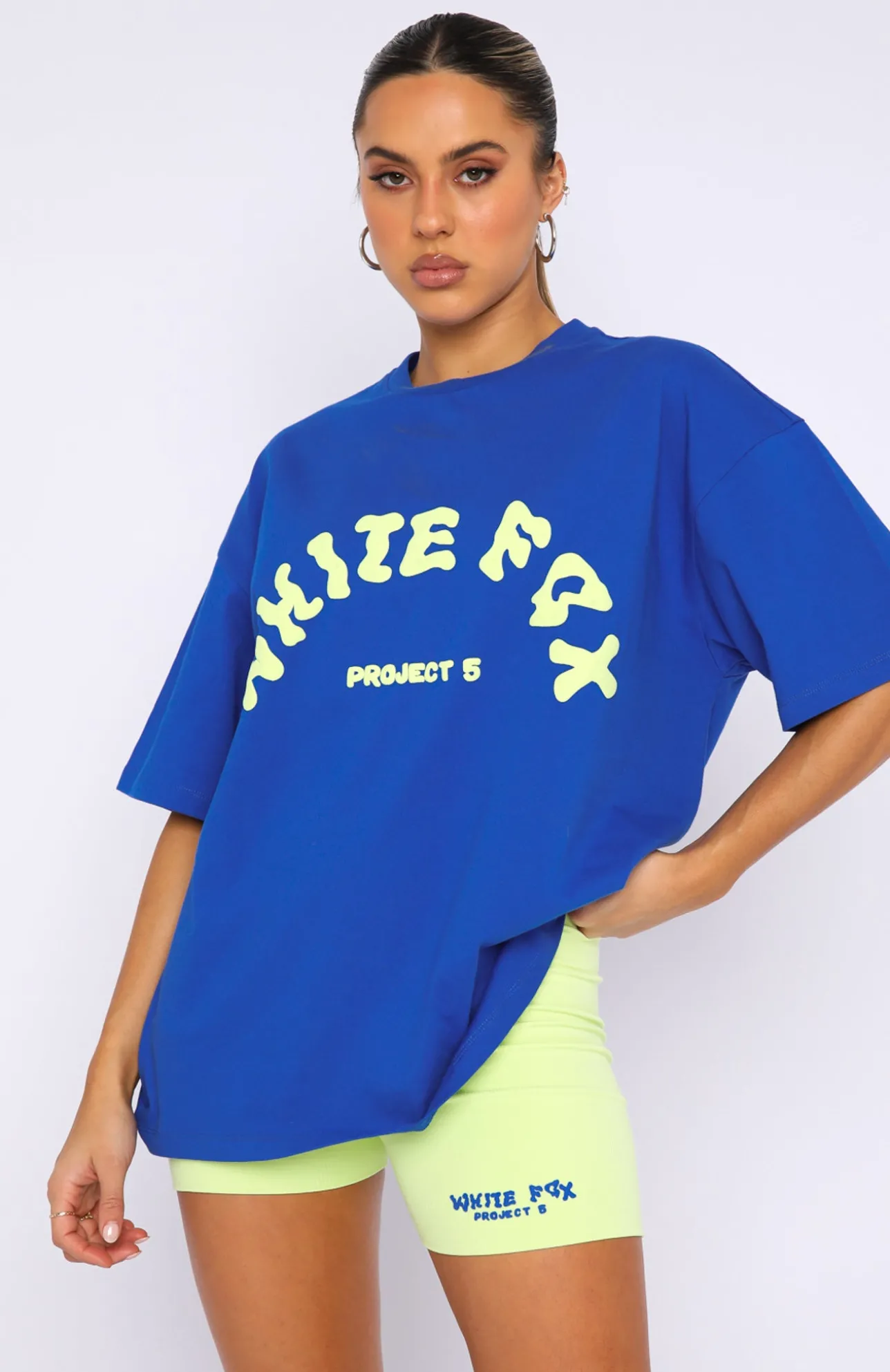 White Fox Boutique Project 5 Oversized Tee Cobalt blue Sale