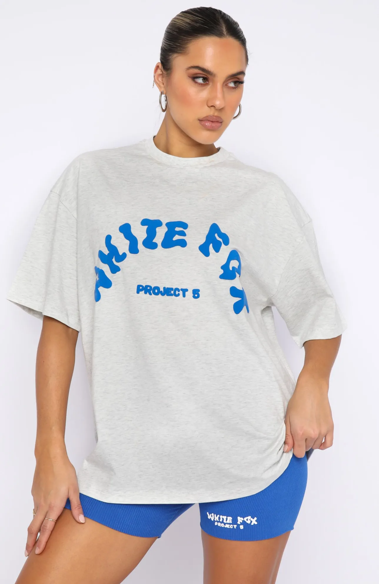 White Fox Boutique Project 5 Oversized Tee Gravity grey Cheap